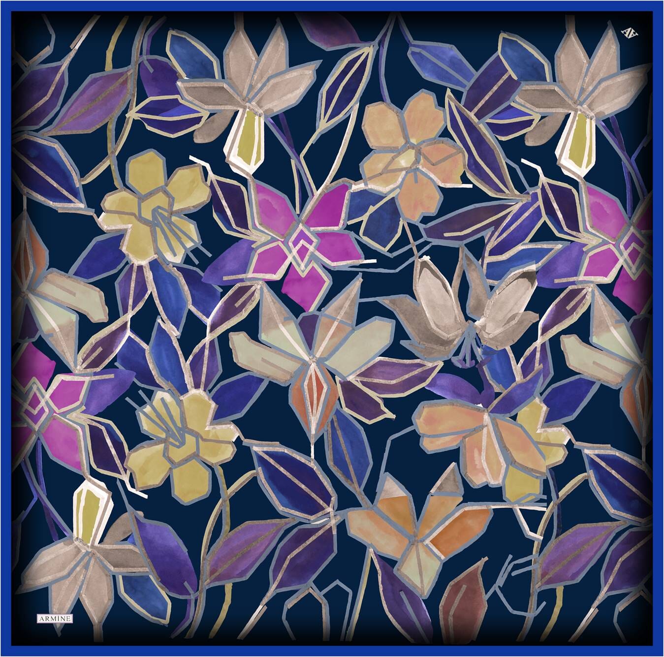 Armine Fion Floral Silk Scarf 