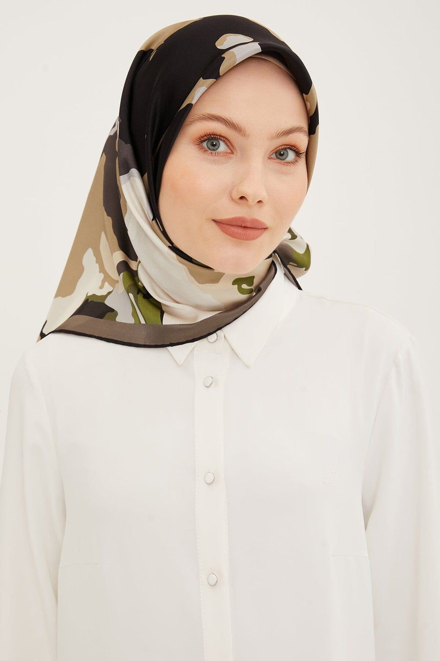 Armine Hibiscus Silk Twill Scarf #6 Silk Hijabs,Armine Armine 