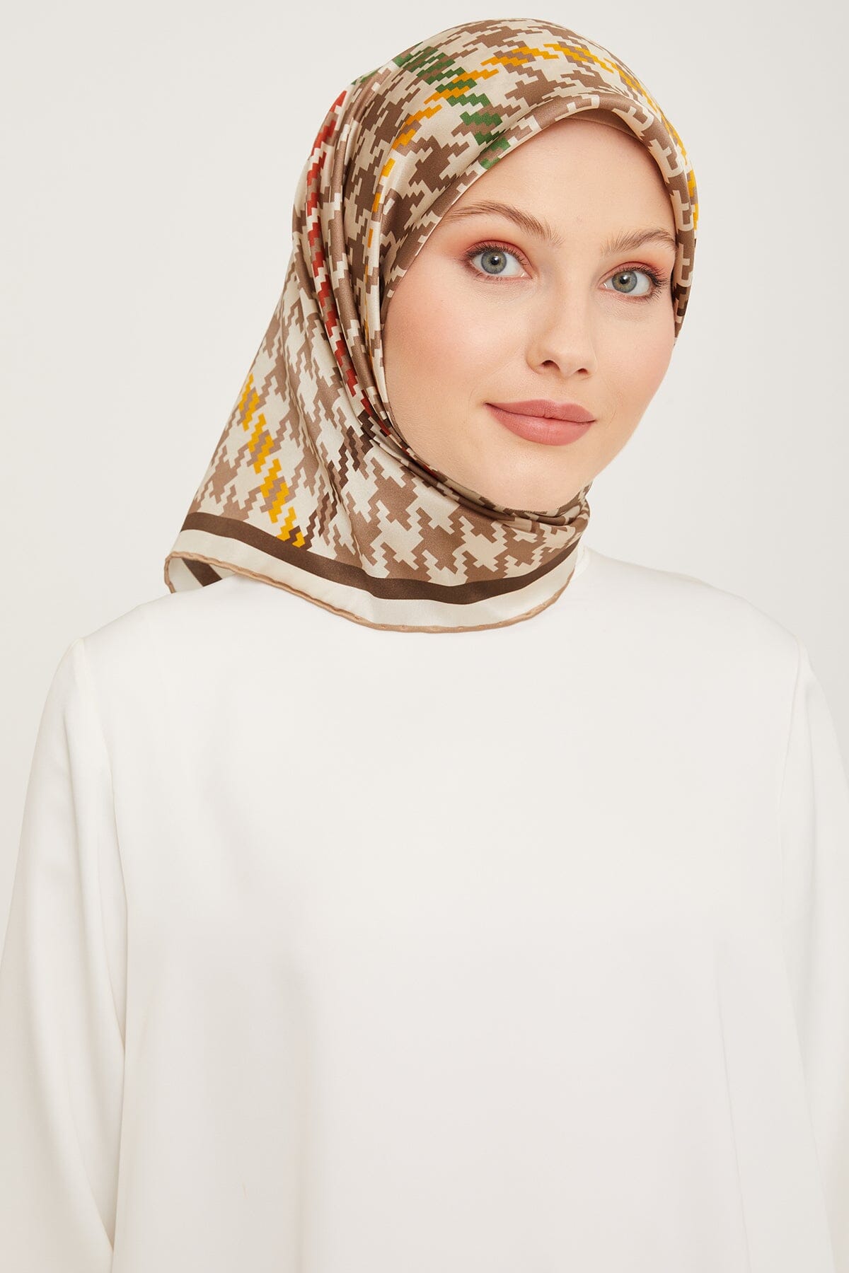 Armine HoundsTooth Square Silk Scarf #32 Silk Hijabs,Armine Armine 