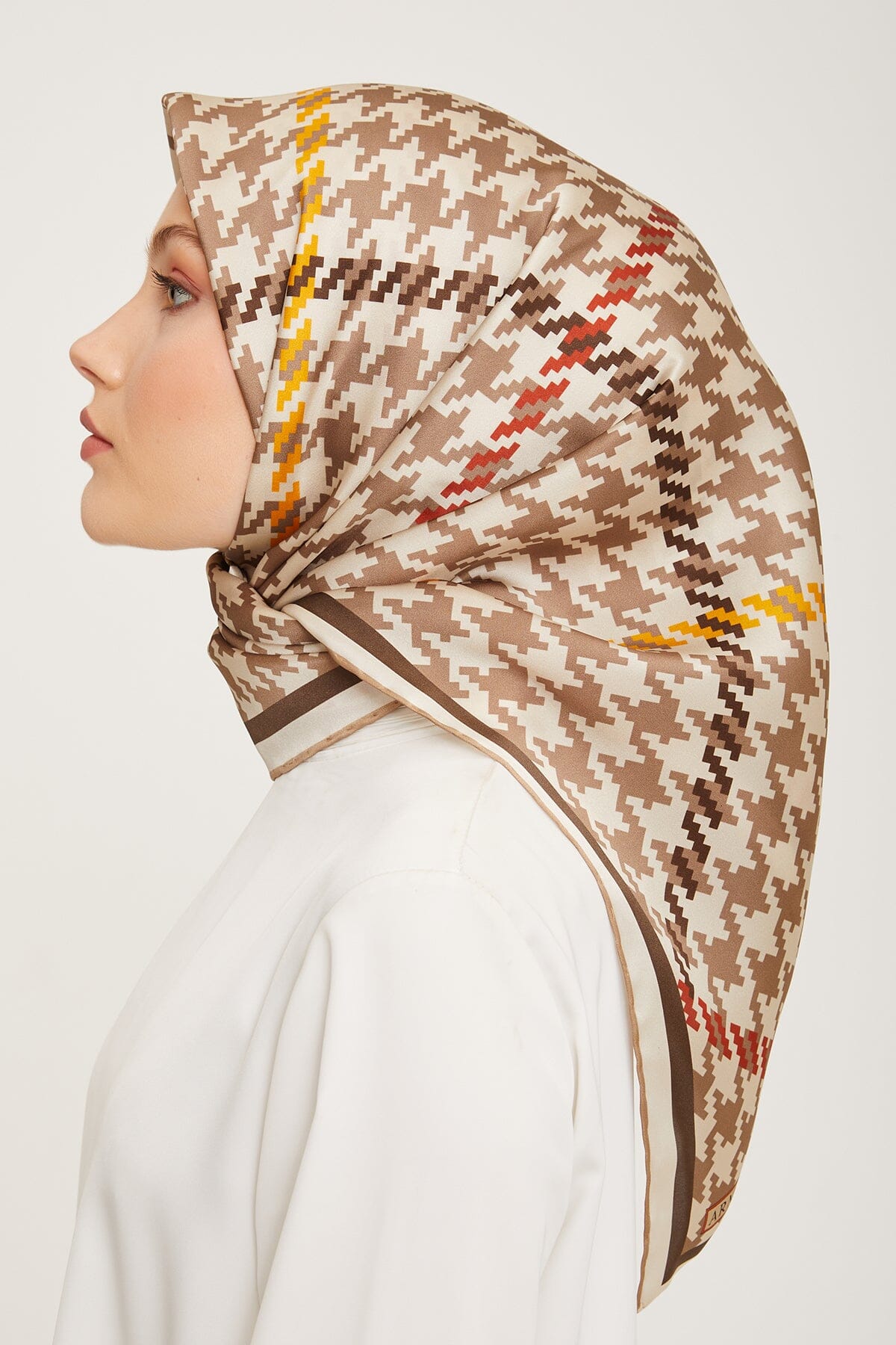 Armine HoundsTooth Square Silk Scarf #32 Silk Hijabs,Armine Armine 