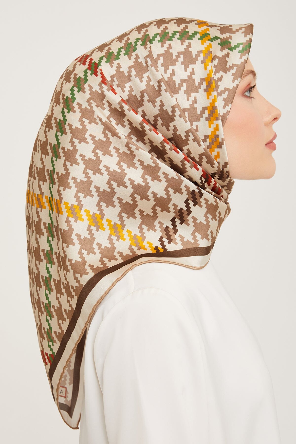 Armine HoundsTooth Square Silk Scarf #32 Silk Hijabs,Armine Armine 