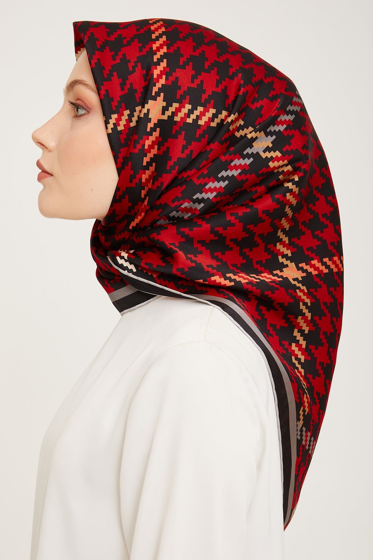 Armine HoundsTooth Square Silk Scarf #35 Silk Hijabs,Armine Armine 