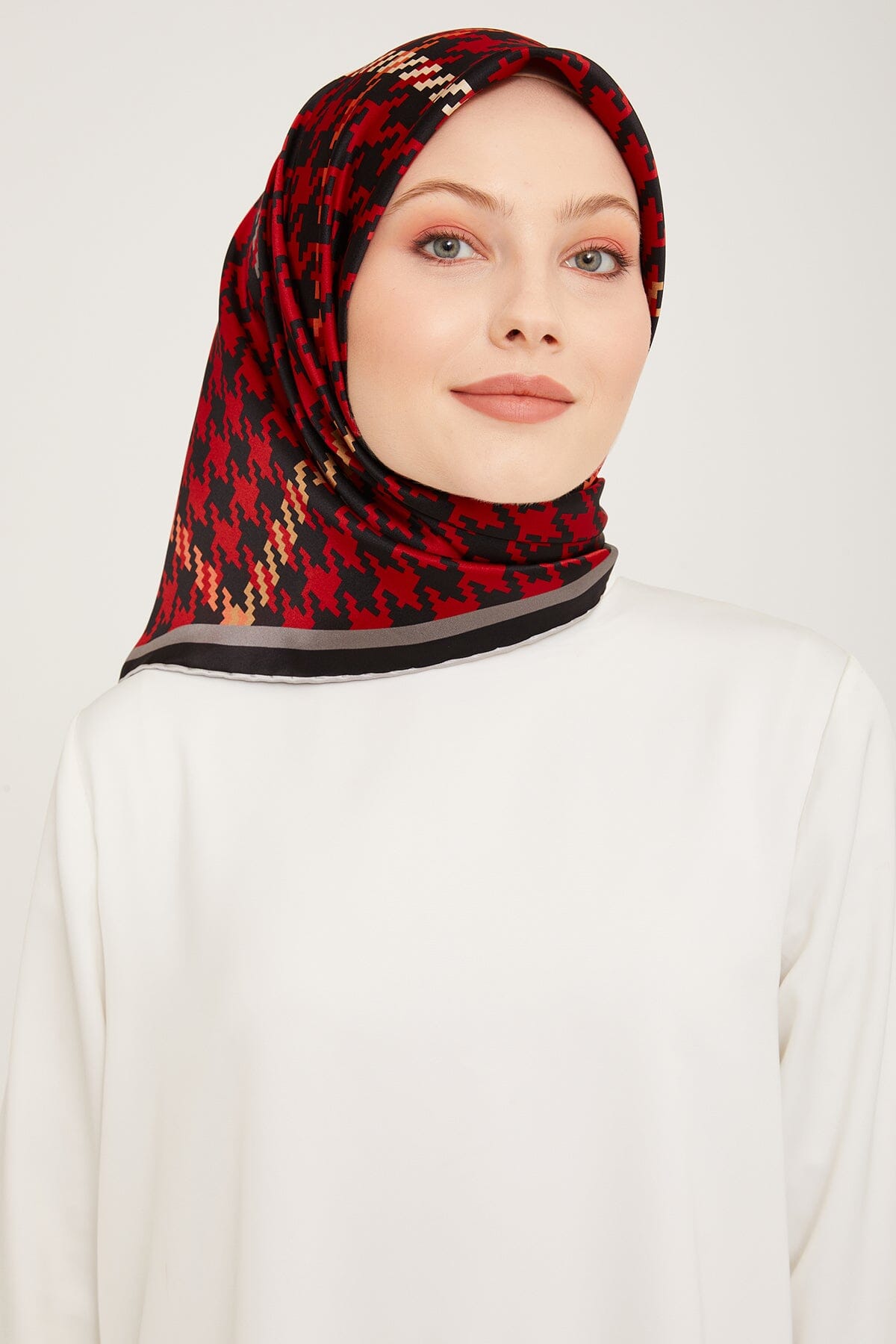 Armine HoundsTooth Square Silk Scarf #35 Silk Hijabs,Armine Armine 