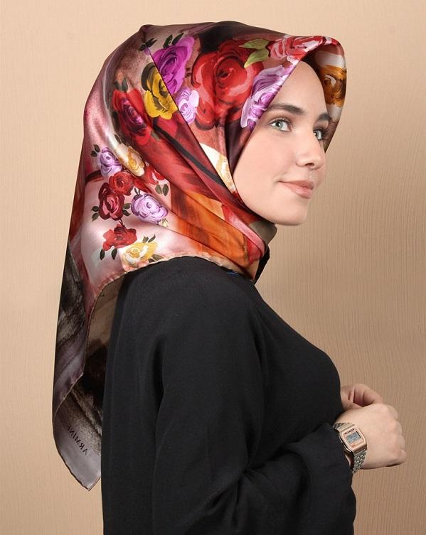 Armine Stella Floral Silk Scarf No. 33 - Beautiful Hijab Styles