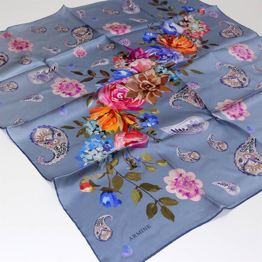 Armine Abigail Designer Floral Silk Hijab V.38 - Beautiful Hijab Styles