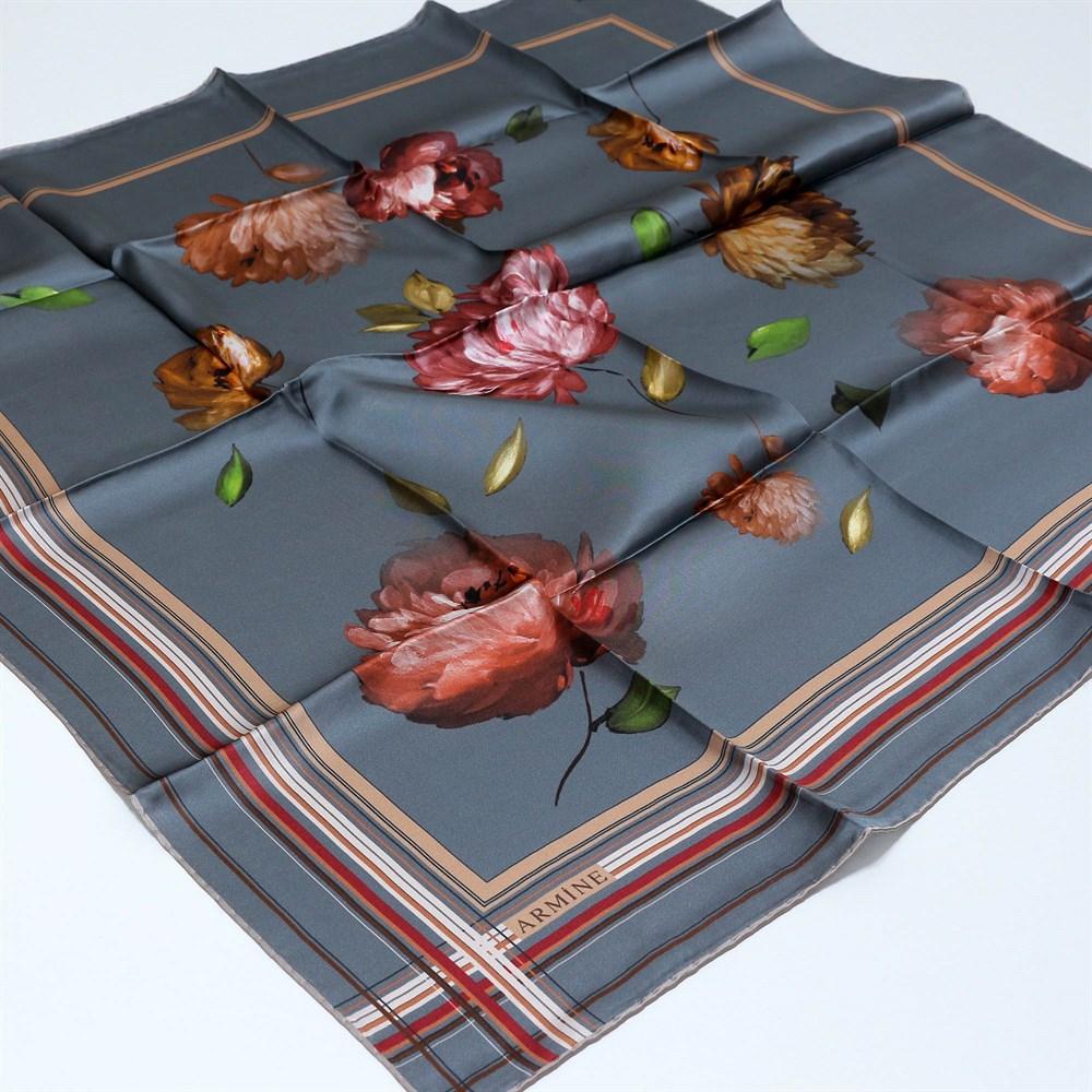 Armine Camellia Floral Silk Scarf No. 4 - Beautiful Hijab Styles
