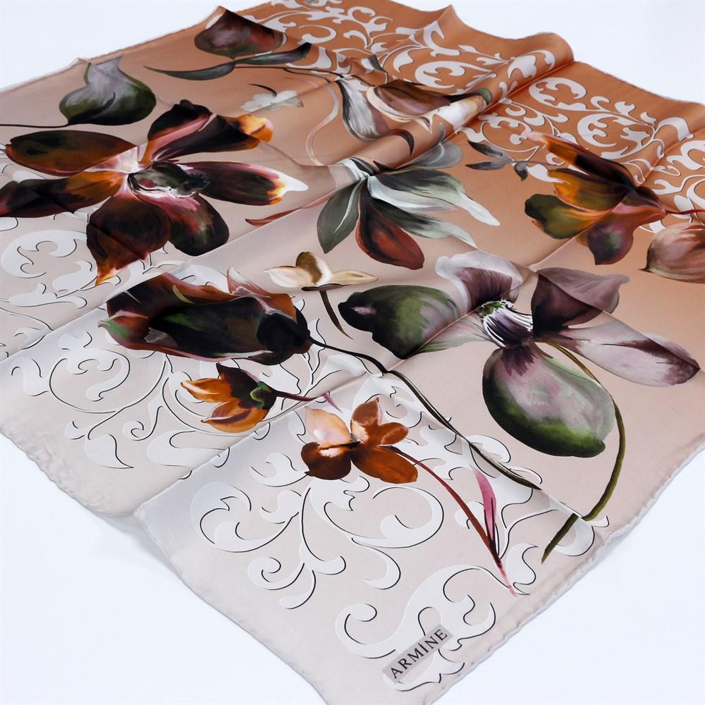 Armine Orchid Floral Silk Hair Wrap No. 83 - Beautiful Hijab Styles