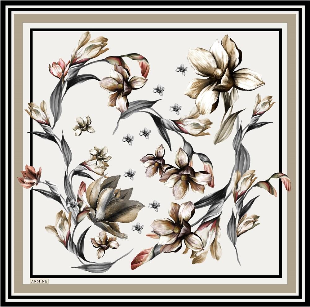 Armine Rhea Floral Silk Scarf No. 11 - Beautiful Hijab Styles