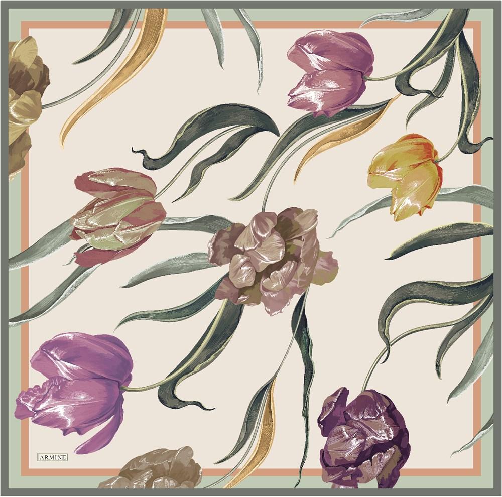 Armine Lori Floral Silk Scarf No. 33 - Beautiful Hijab Styles