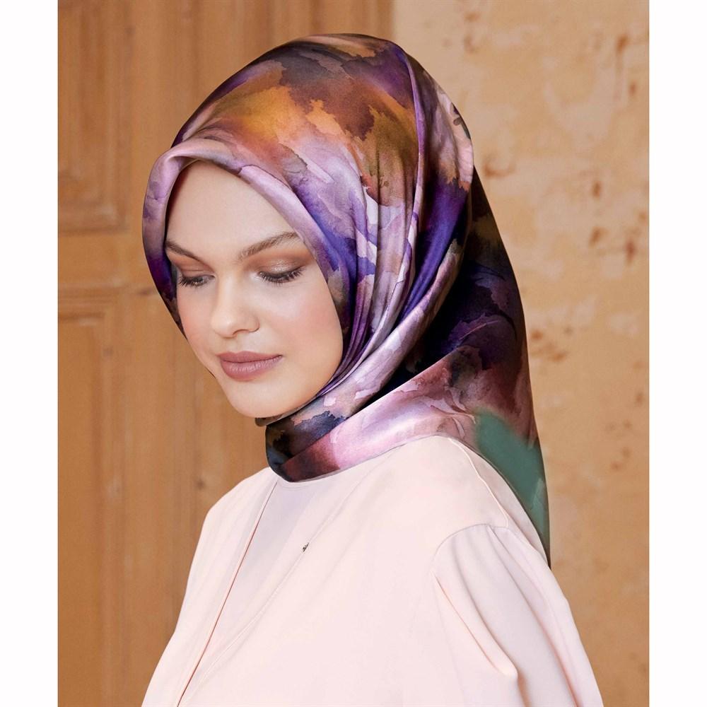Armine Impression Floral Silk Head Wrap No. 32 - Beautiful Hijab Styles