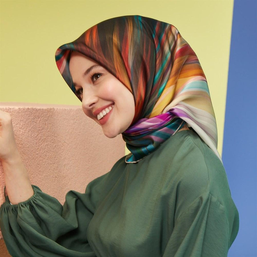 Armine Tiara Abstract Art Silk Scarf No. 1 - Beautiful Hijab Styles