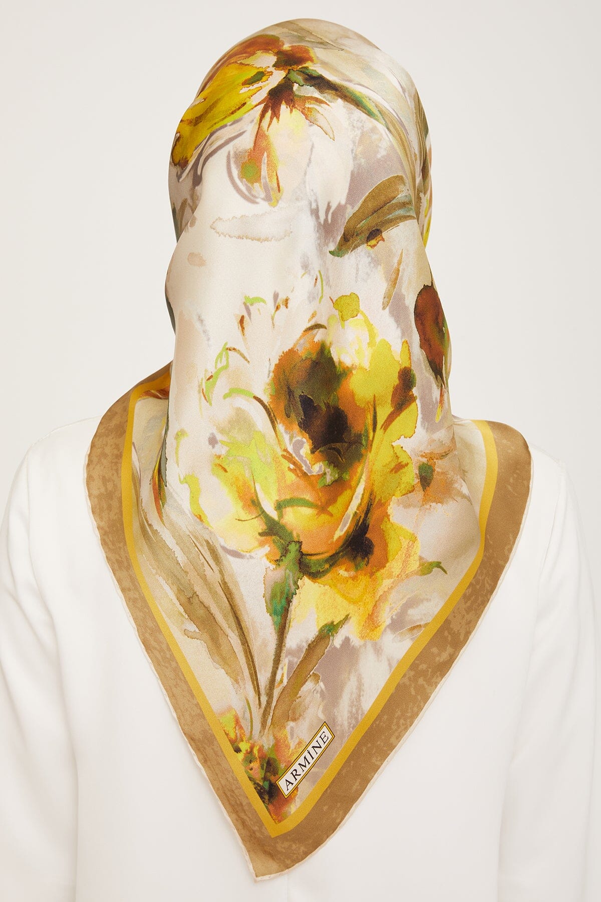 Armine Iris Floral Silk Scarf #1 Silk Hijabs,Armine Armine 