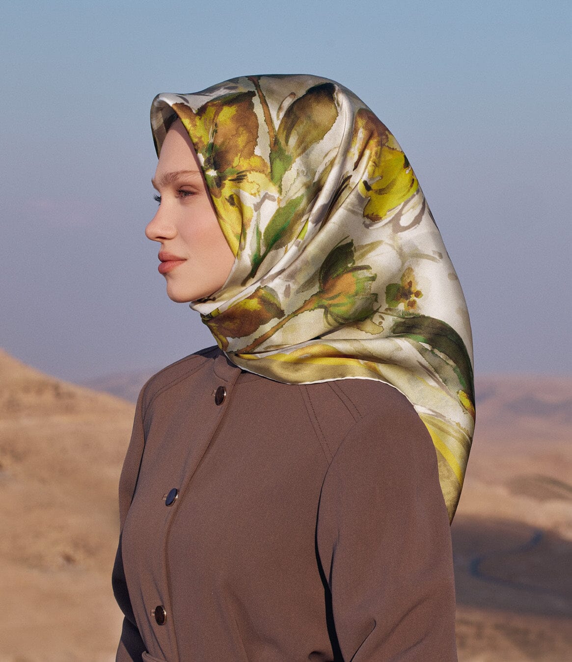 Armine Iris Floral Silk Scarf #1 Silk Hijabs,Armine Armine 