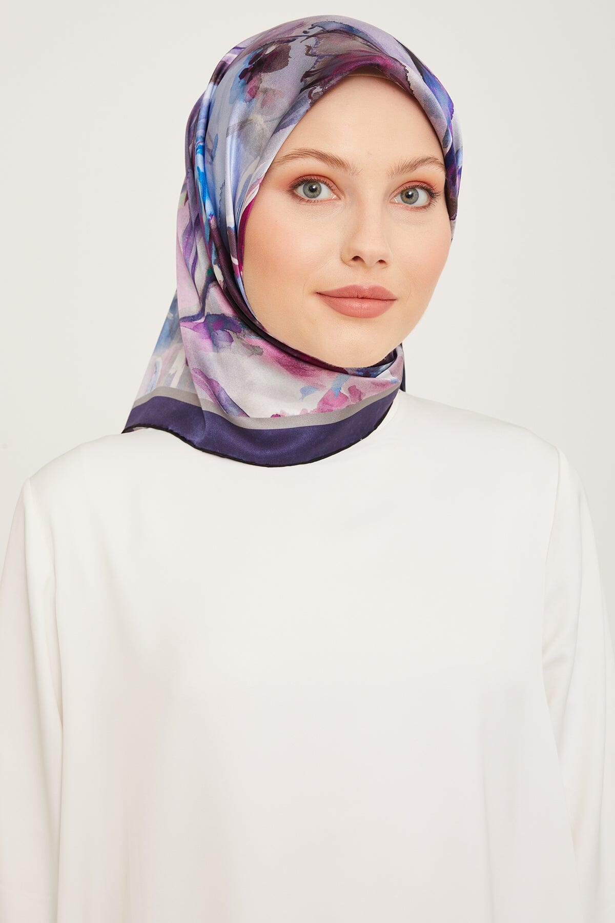 Armine Iris Floral Silk Scarf #2 Silk Hijabs,Armine Armine 
