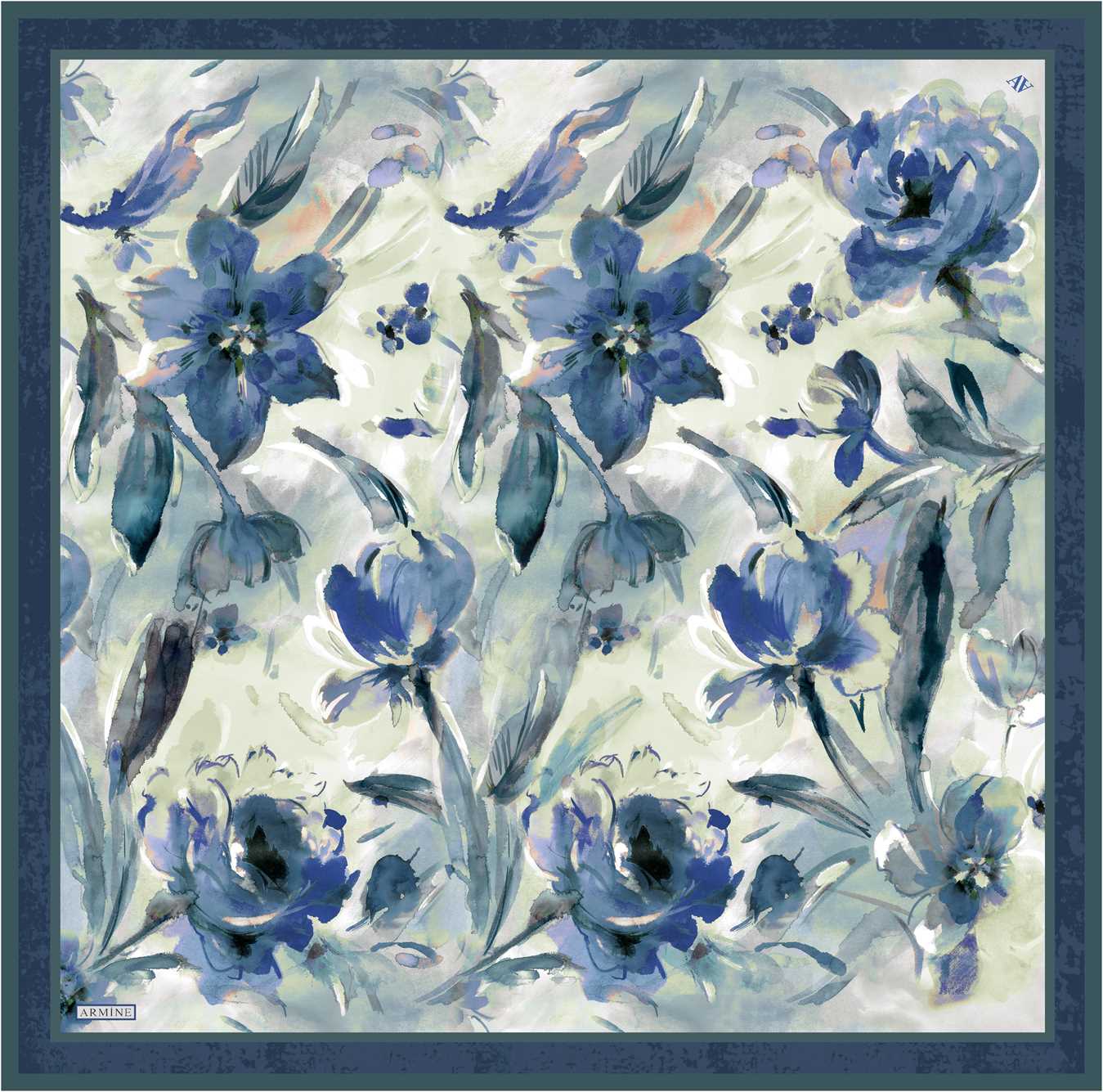 Armine Iris Floral Silk Scarf #50 Silk Hijabs,Armine Armine 