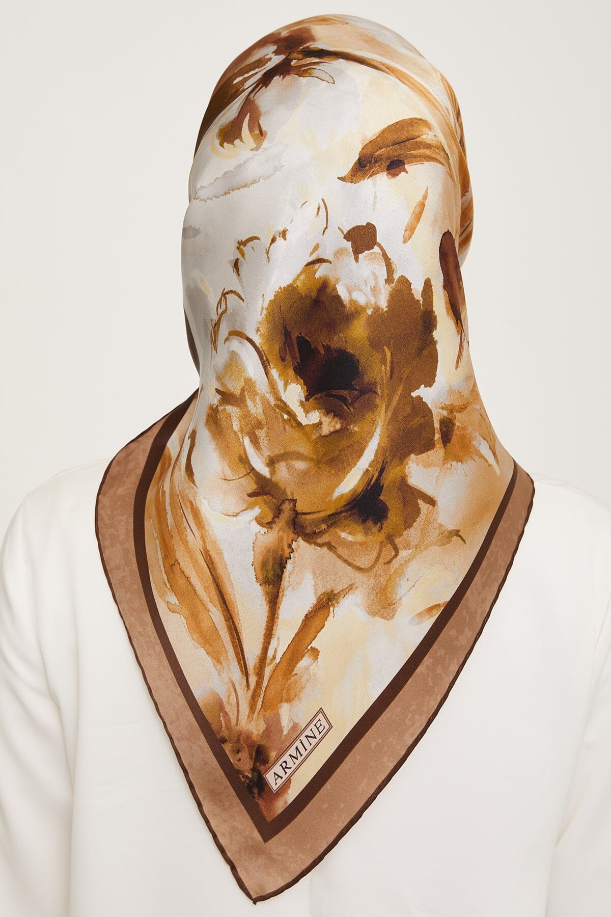 Armine Iris Floral Silk Scarf #52 Silk Hijabs,Armine Armine 