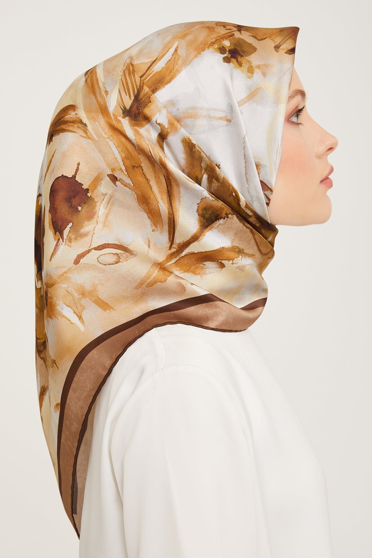 Armine Iris Floral Silk Scarf #52 Silk Hijabs,Armine Armine 