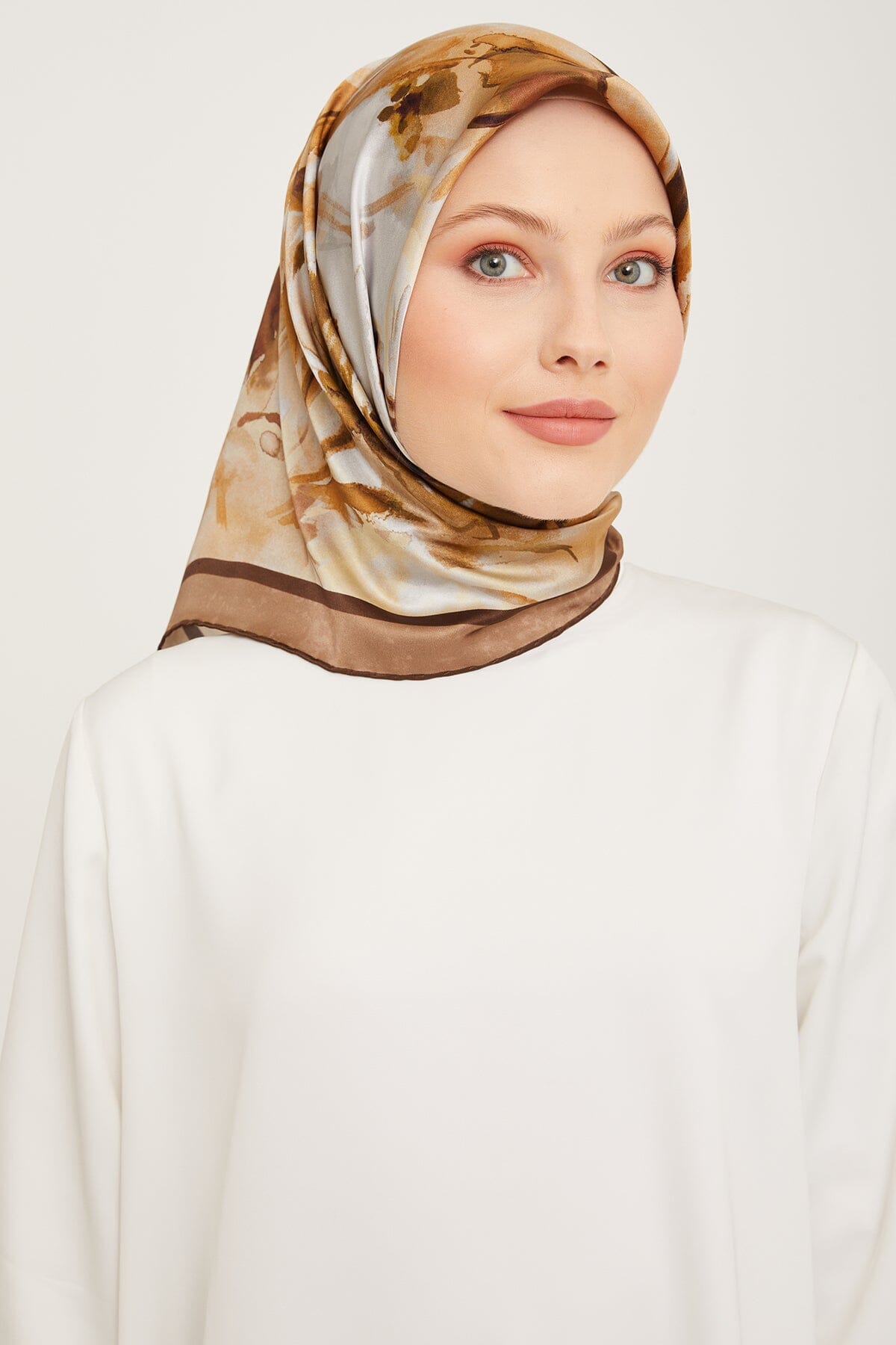 Armine Iris Floral Silk Scarf #52 Silk Hijabs,Armine Armine 