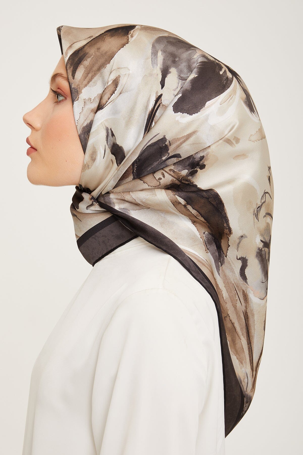 Armine Iris Floral Silk Scarf #55 Silk Hijabs,Armine Armine 