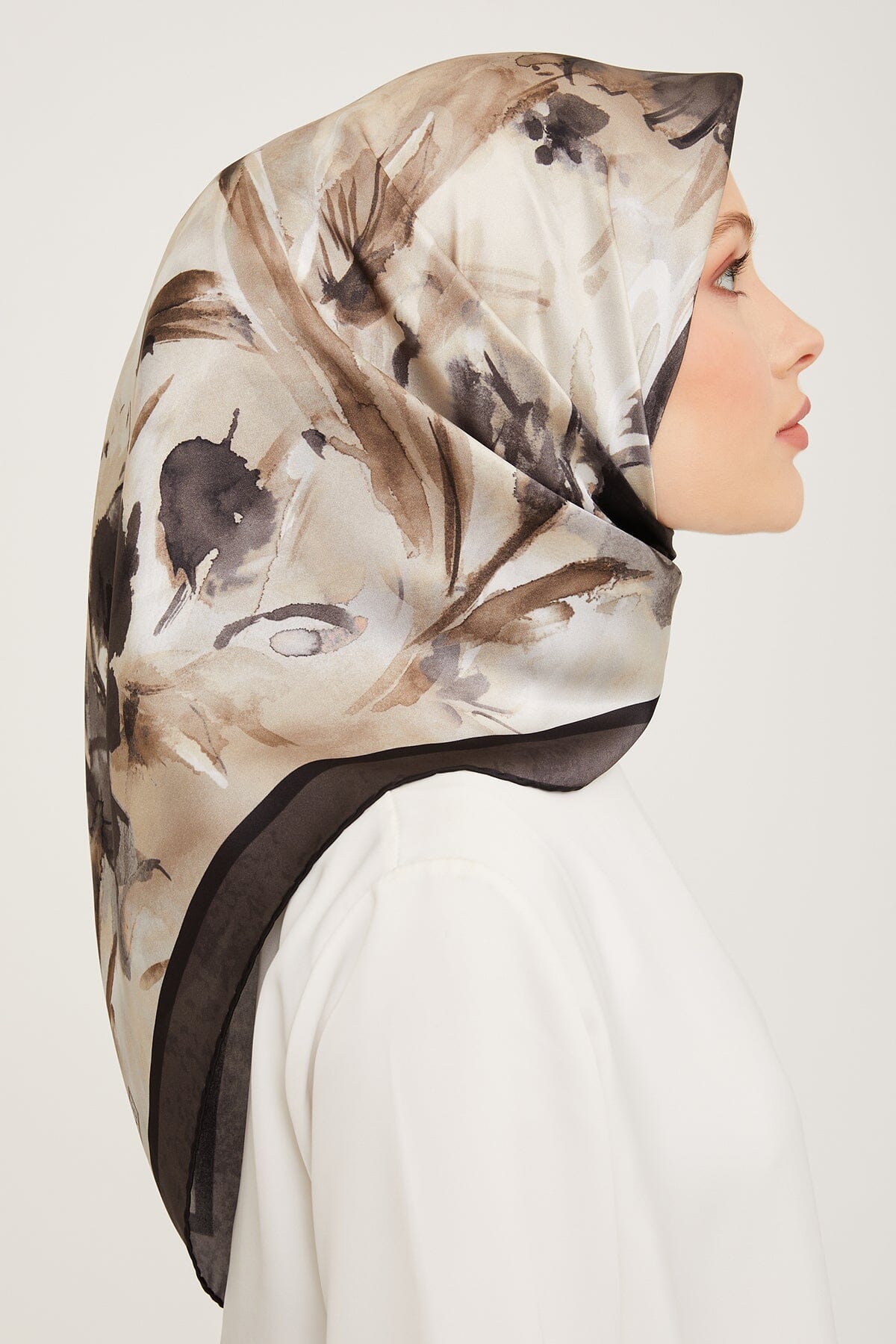 Armine Iris Floral Silk Scarf #55 Silk Hijabs,Armine Armine 