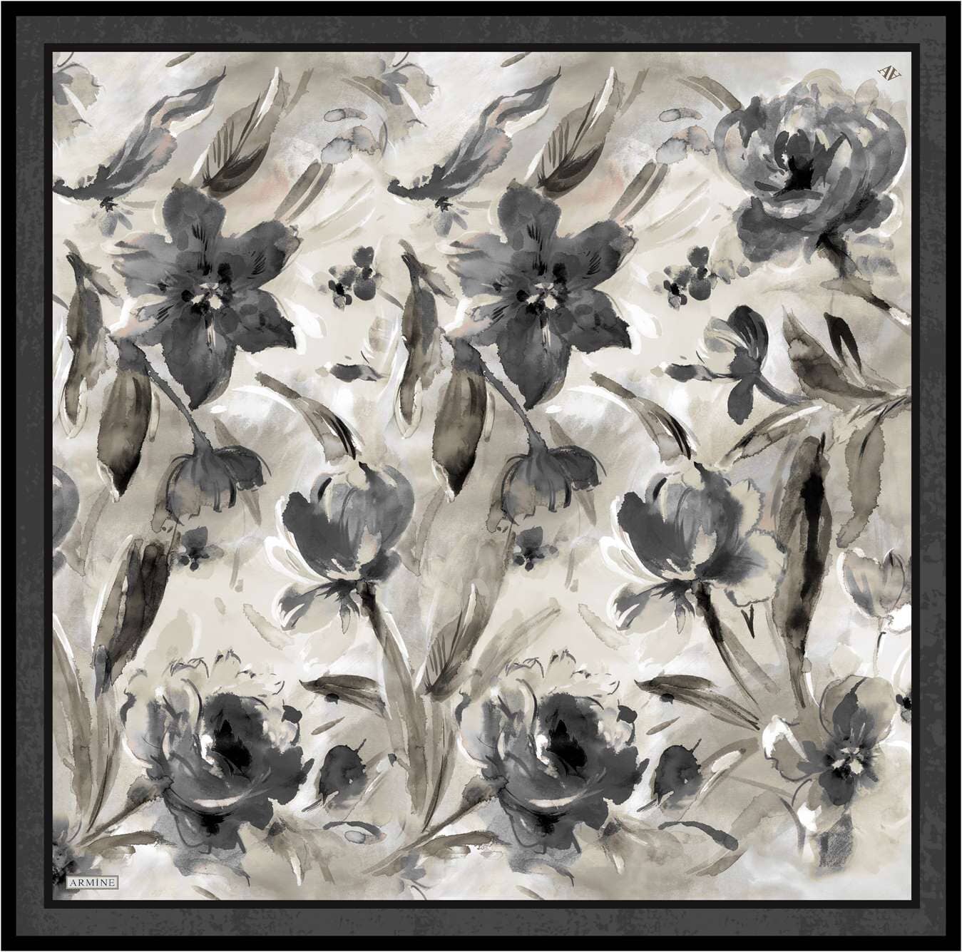 Armine Iris Floral Silk Scarf #55 Silk Hijabs,Armine Armine 