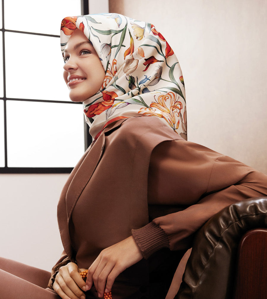 Armine Kelsey Floral Silk Scarf No. 3 Silk Hijabs,Armine Armine 