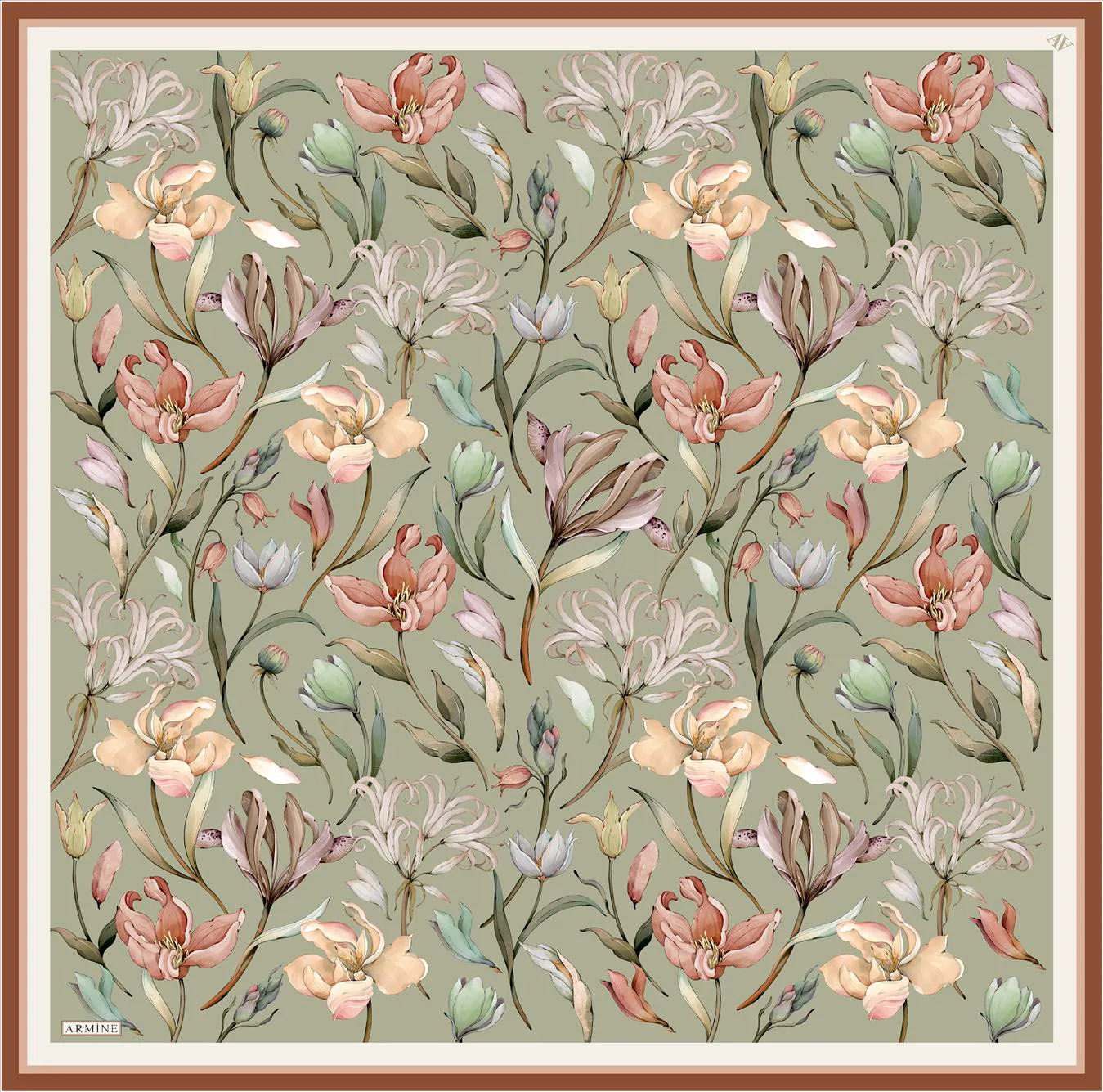 Armine Kelsey Floral Silk Scarf No. 33 Silk Hijabs,Armine Armine 