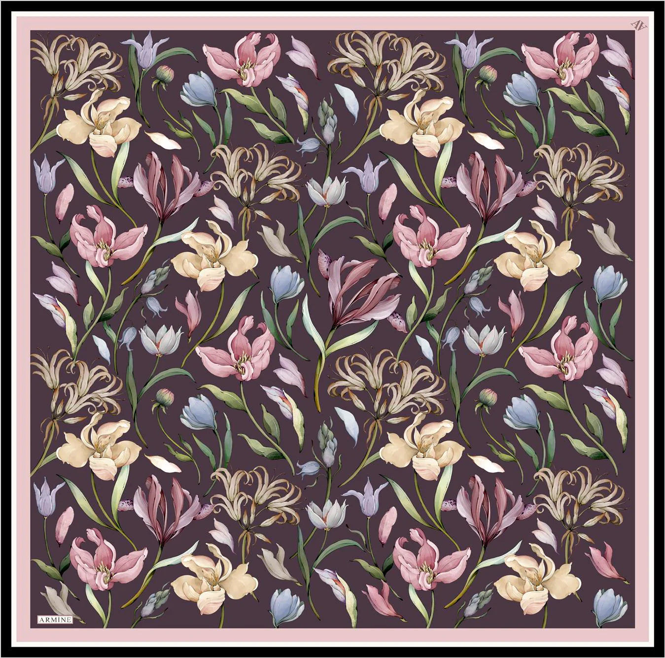 Armine Kelsey Floral Silk Scarf No. 36 Silk Hijabs,Armine Armine 