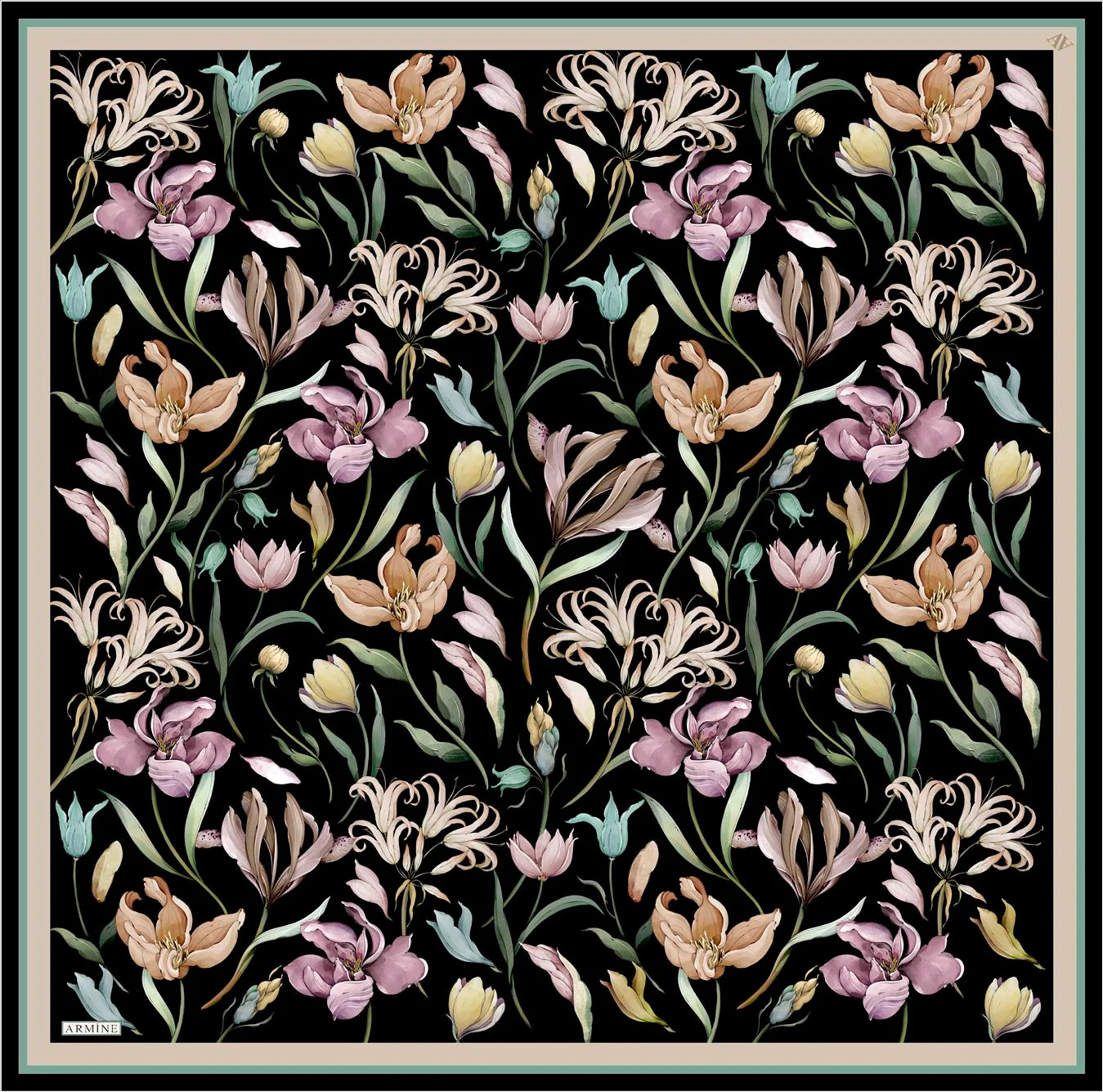 Armine Kelsey Floral Silk Scarf No. 38 Silk Hijabs,Armine Armine 