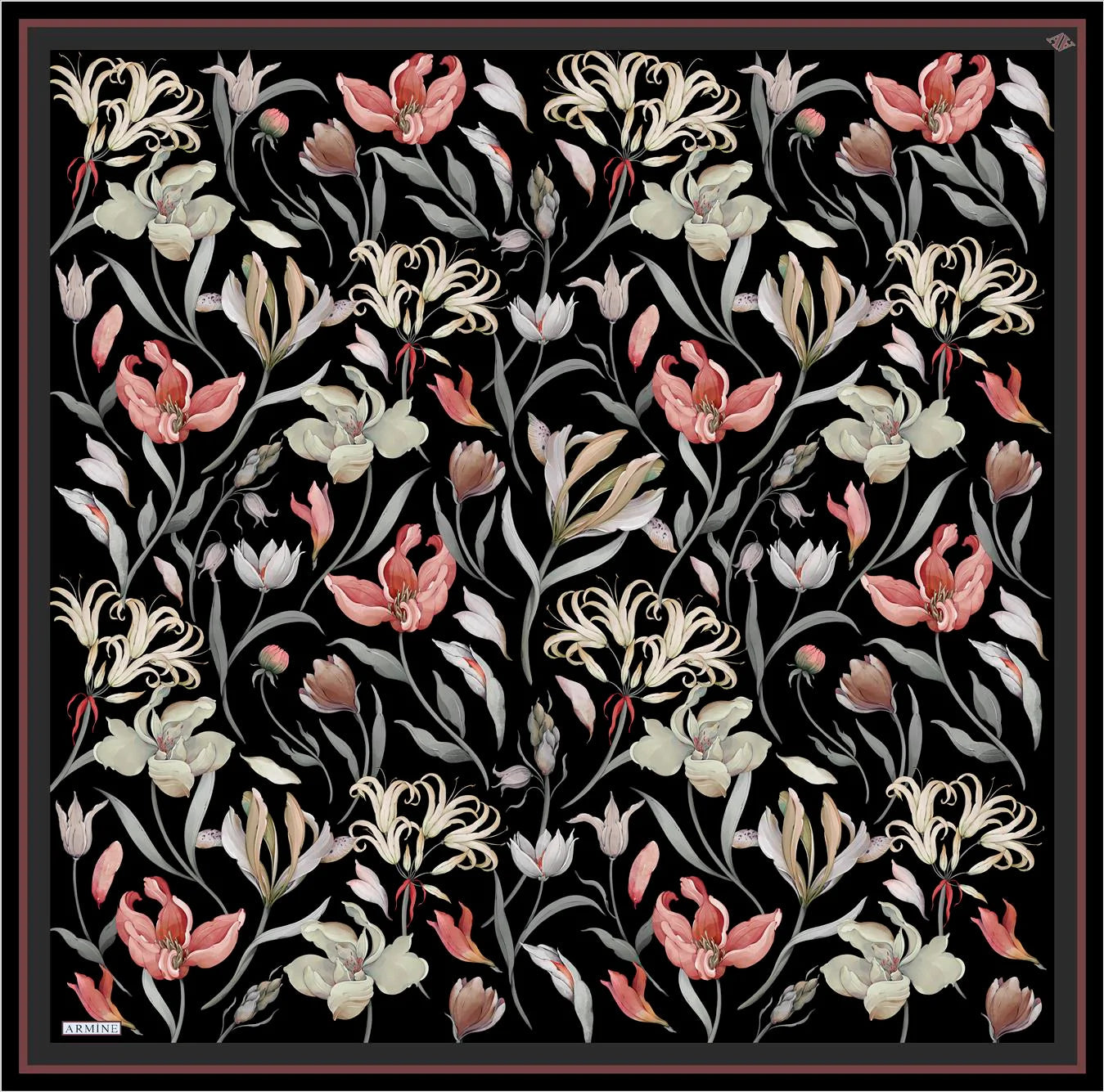 Armine Kelsey Floral Silk Scarf No.50 Silk Hijabs,Armine Armine 