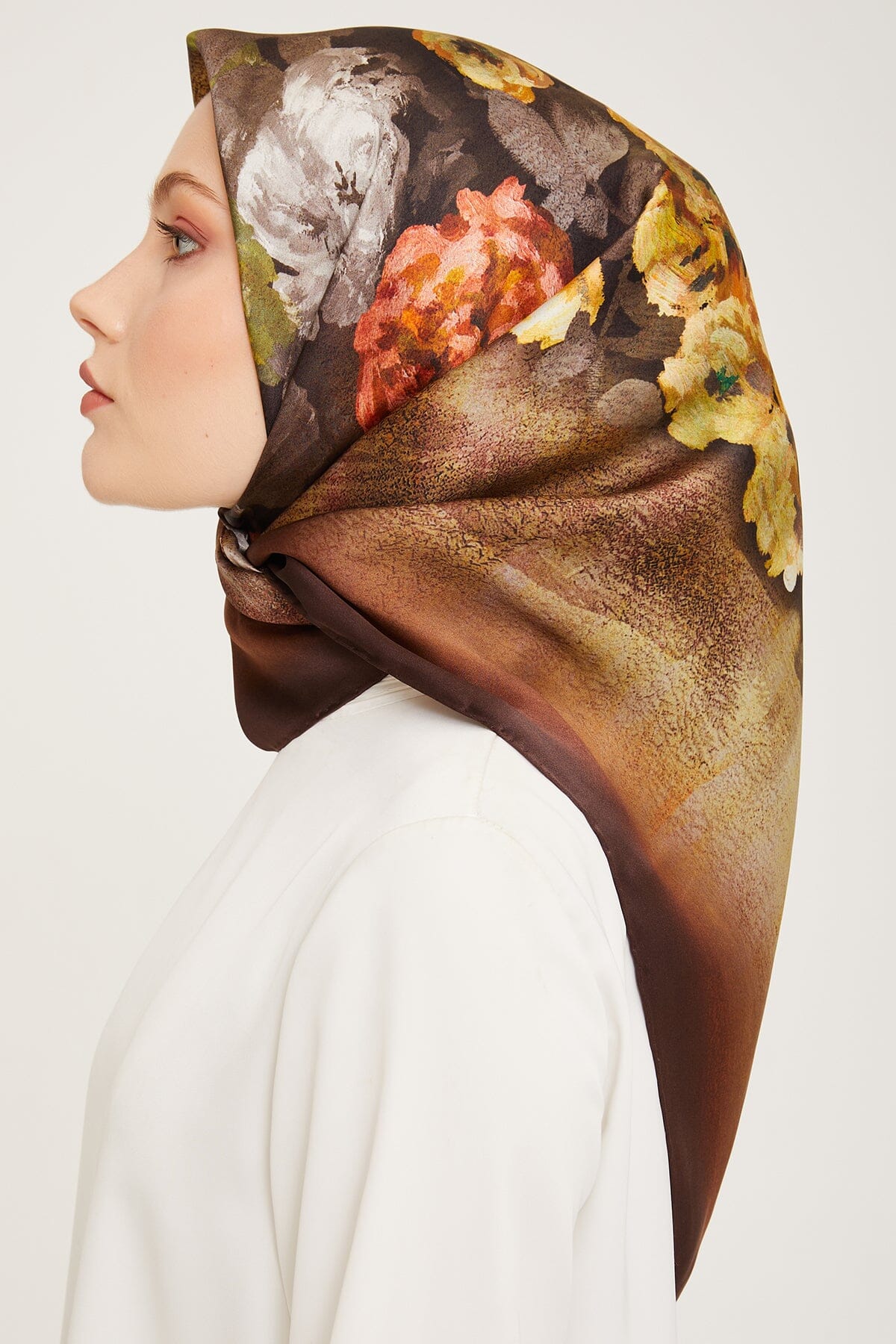 Armine Kemboja Floral Silk Scarf #34 Silk Hijabs,Armine Armine 