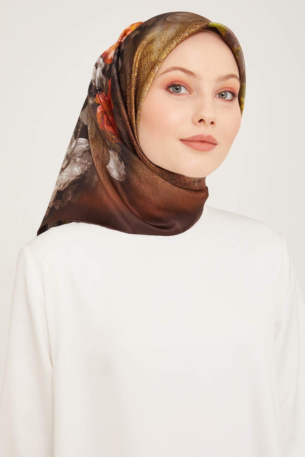 Armine Kemboja Floral Silk Scarf #34 Silk Hijabs,Armine Armine 
