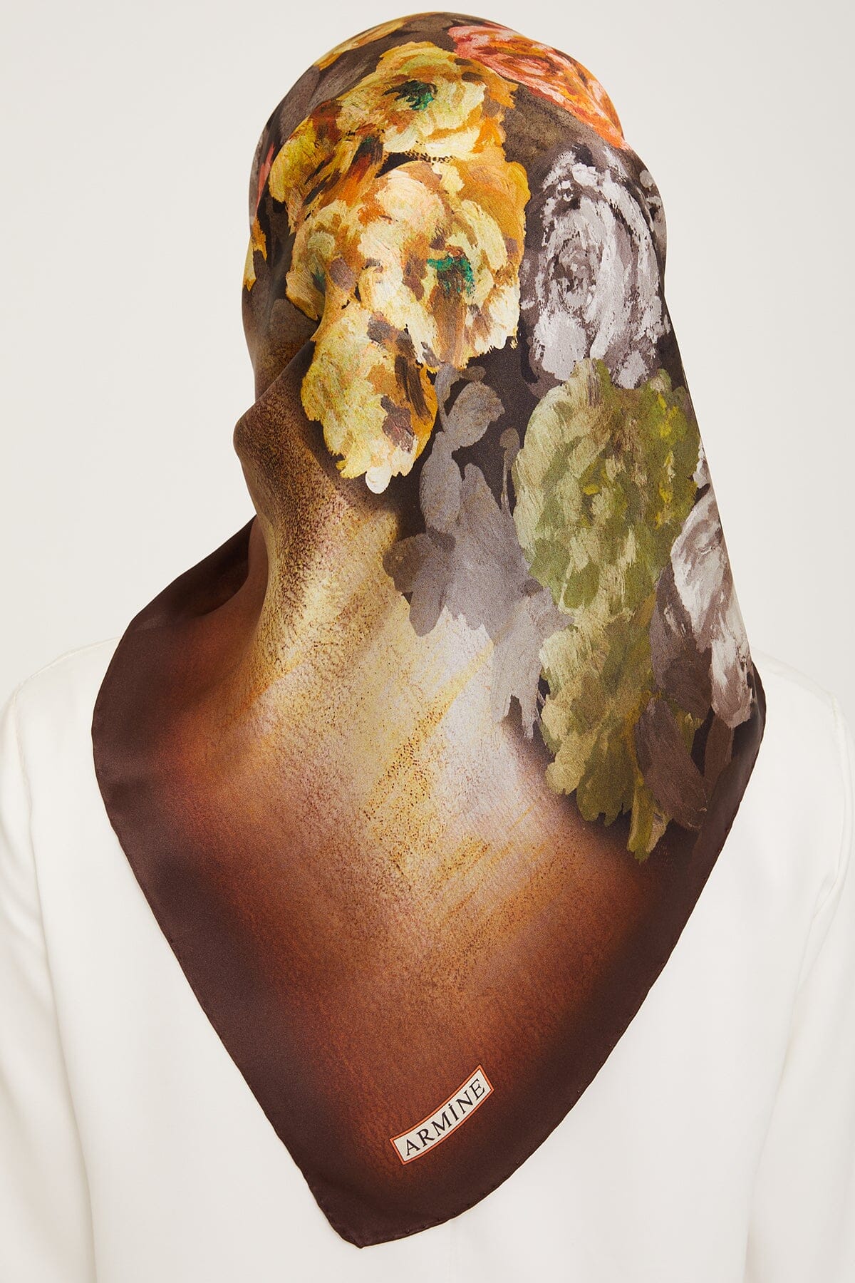 Armine Kemboja Floral Silk Scarf #34 Silk Hijabs,Armine Armine 