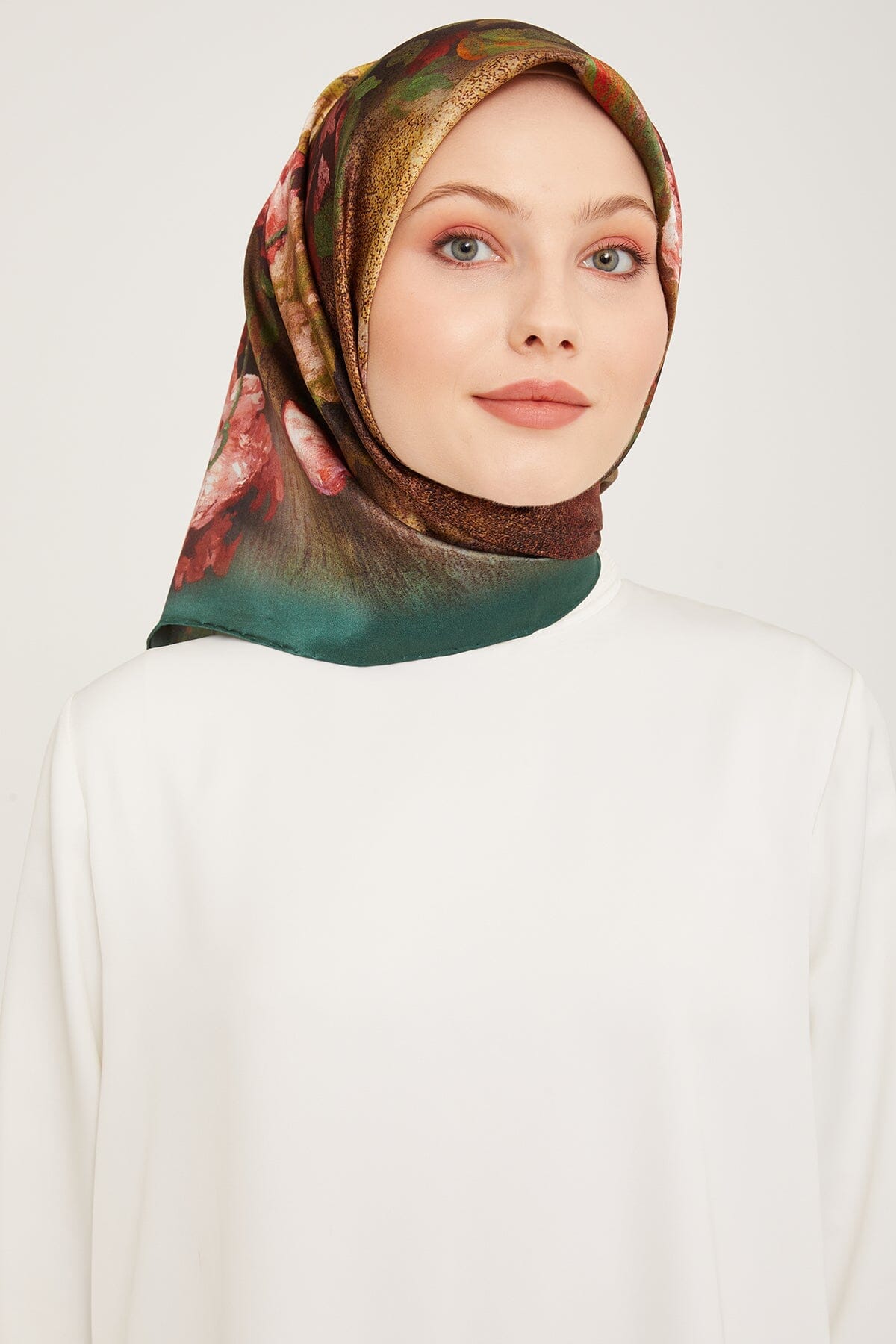 Armine Kemboja Floral Silk Scarf #35 Silk Hijabs,Armine Armine 
