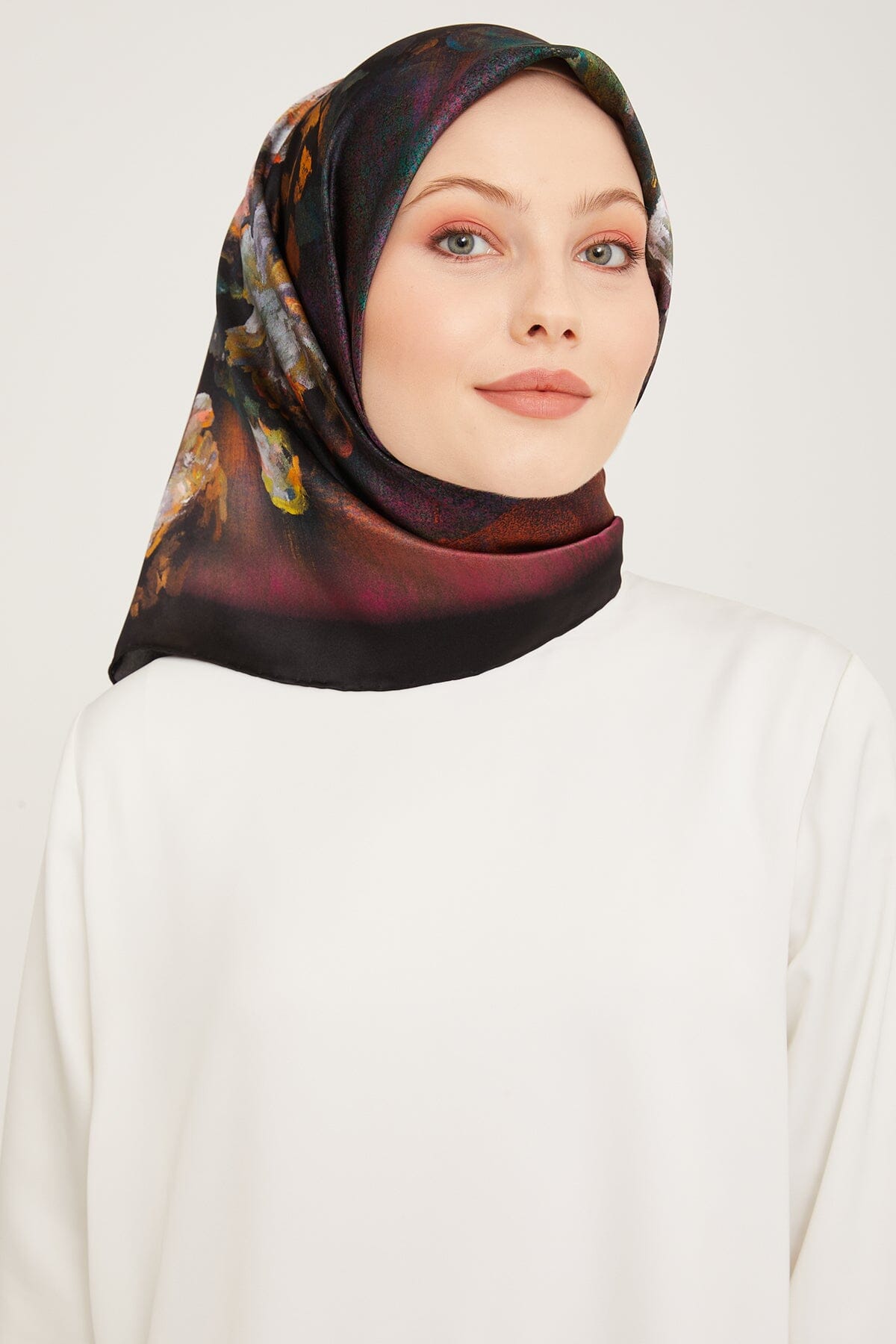 Armine Kemboja Floral Silk Scarf #4 Silk Hijabs,Armine Armine 