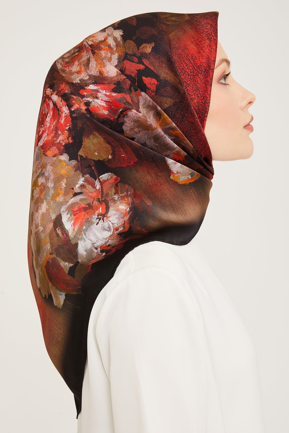 Armine Kemboja Floral Silk Scarf #5 Silk Hijabs,Armine Armine 