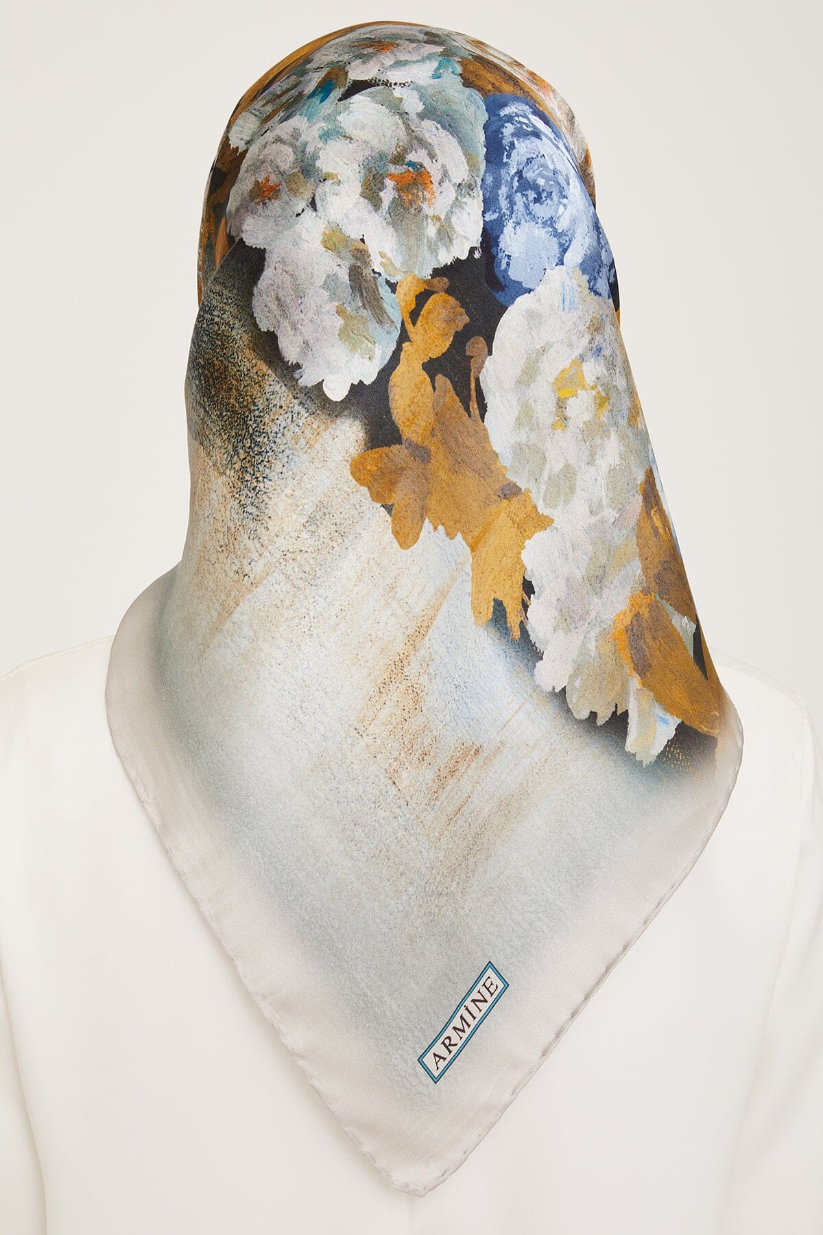 Armine Kemboja Floral Silk Scarf #52 Silk Hijabs,Armine Armine 