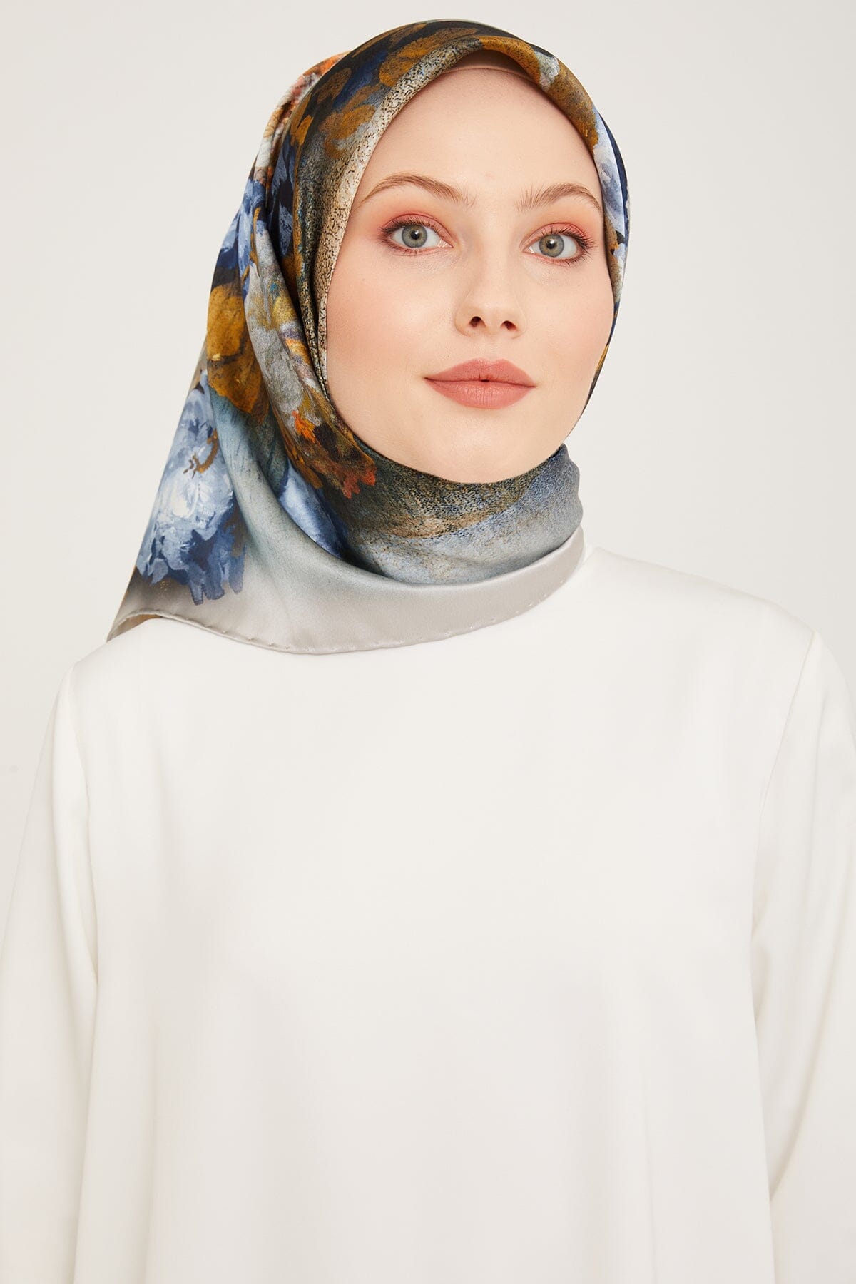 Armine Kemboja Floral Silk Scarf #52 Silk Hijabs,Armine Armine 