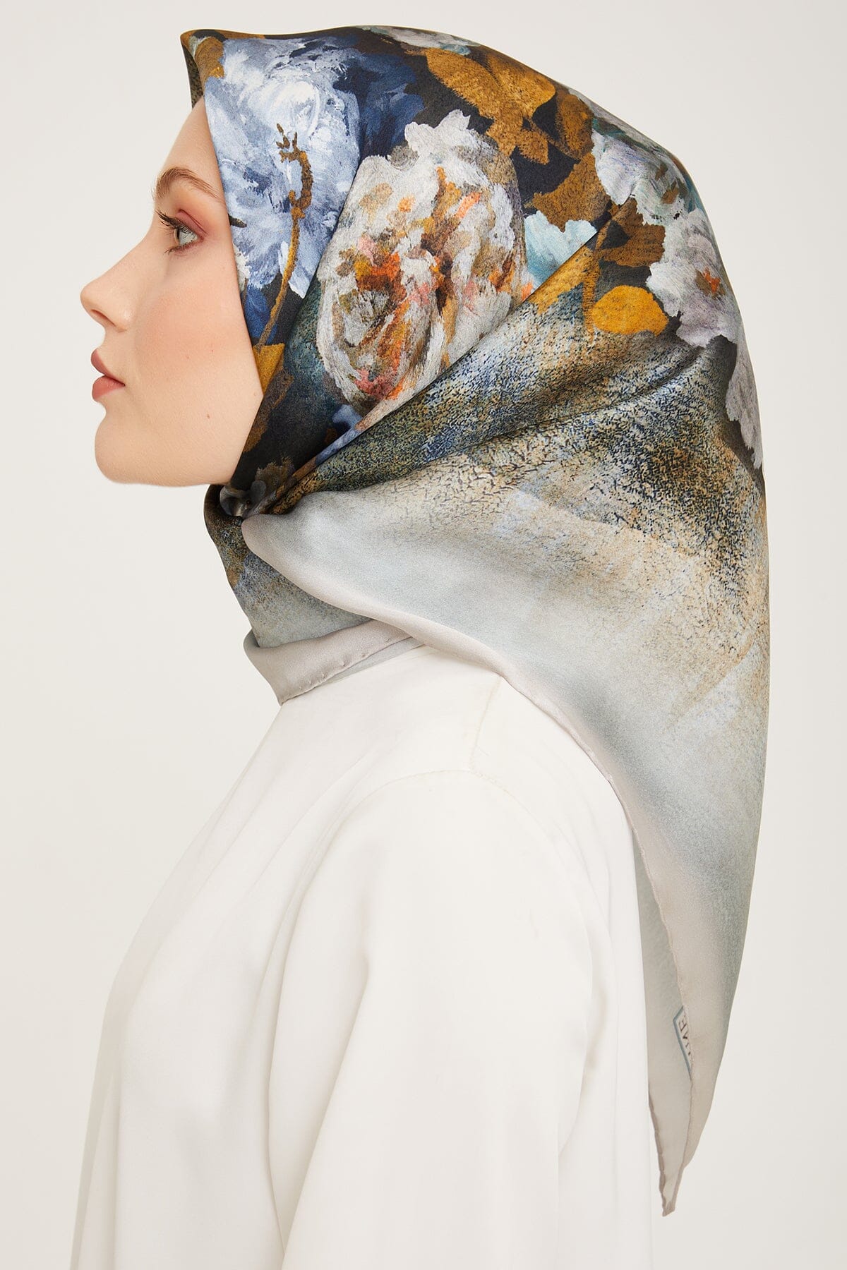 Armine Kemboja Floral Silk Scarf #52 Silk Hijabs,Armine Armine 