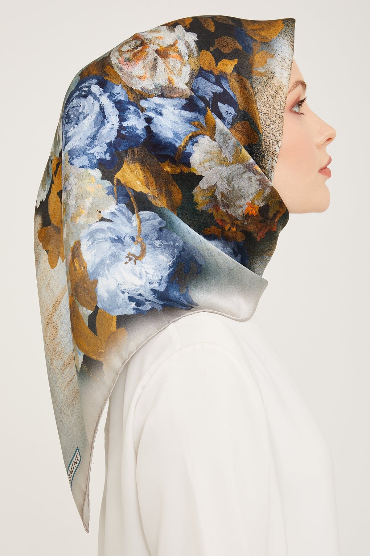 Armine Kemboja Floral Silk Scarf #52 Silk Hijabs,Armine Armine 