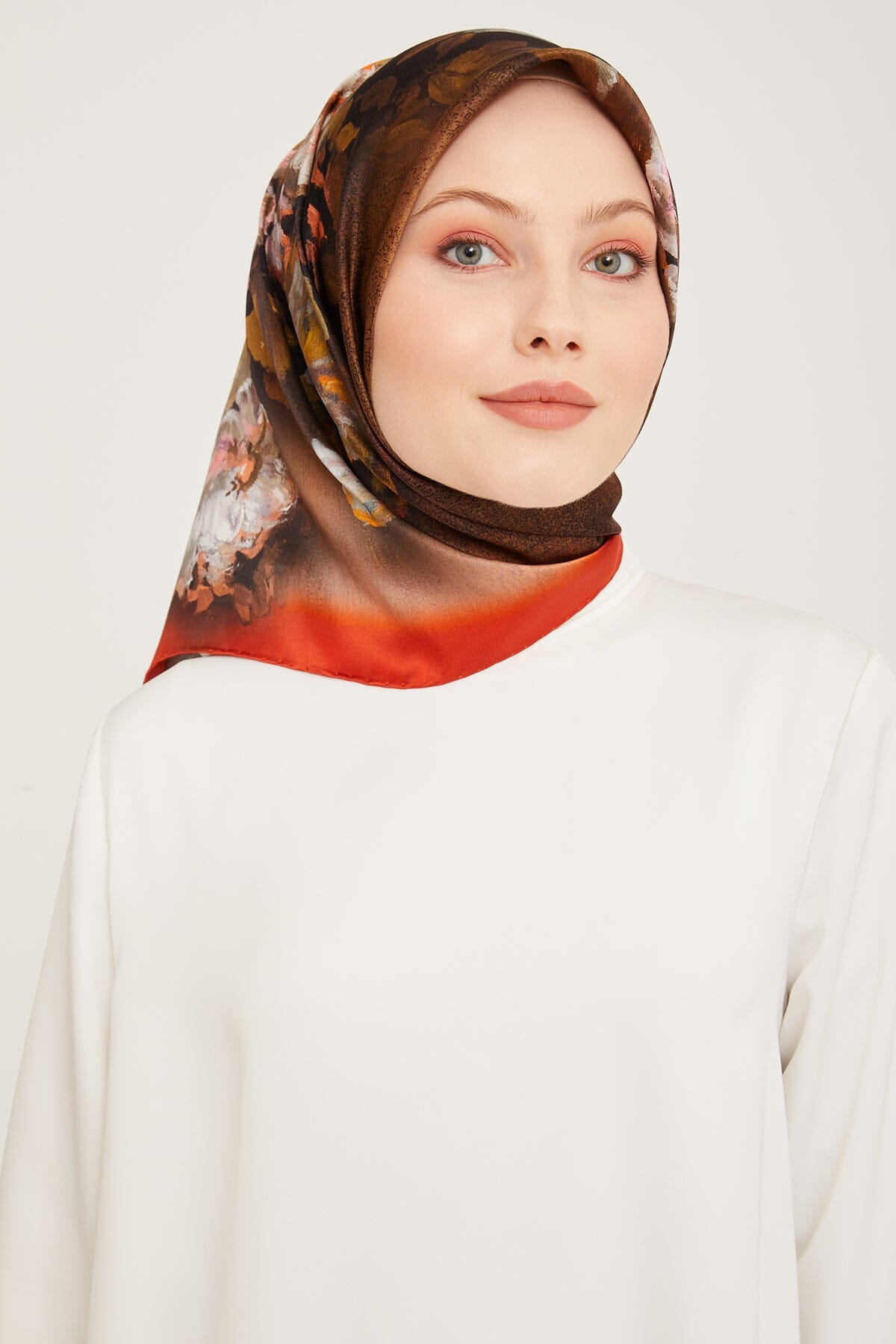 Armine Kemboja Floral Silk Scarf #53 Silk Hijabs,Armine Armine 