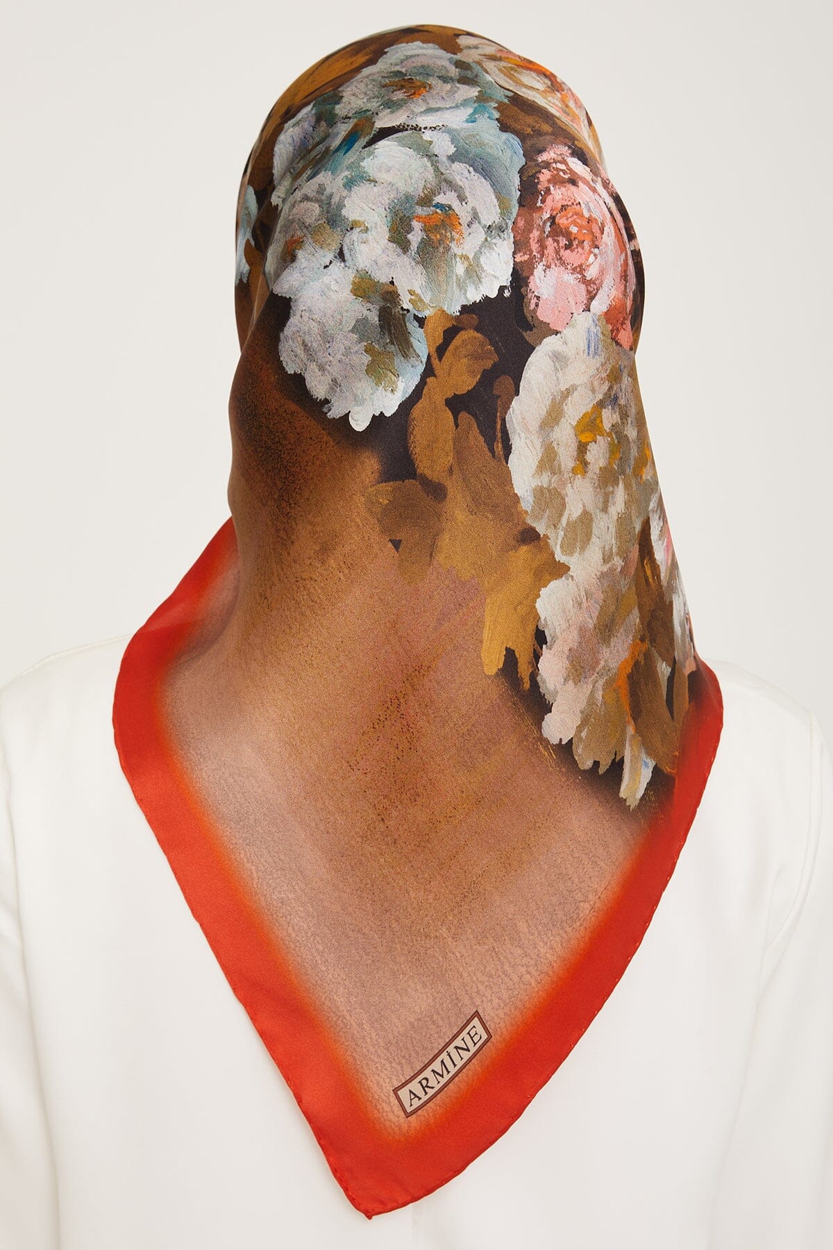 Armine Kemboja Floral Silk Scarf #53 Silk Hijabs,Armine Armine 