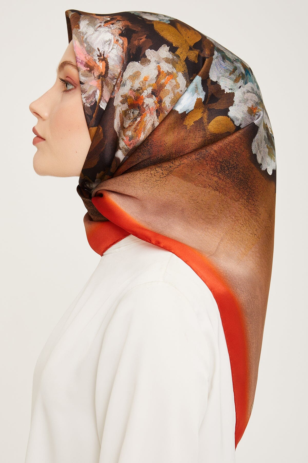 Armine Kemboja Floral Silk Scarf #53 Silk Hijabs,Armine Armine 