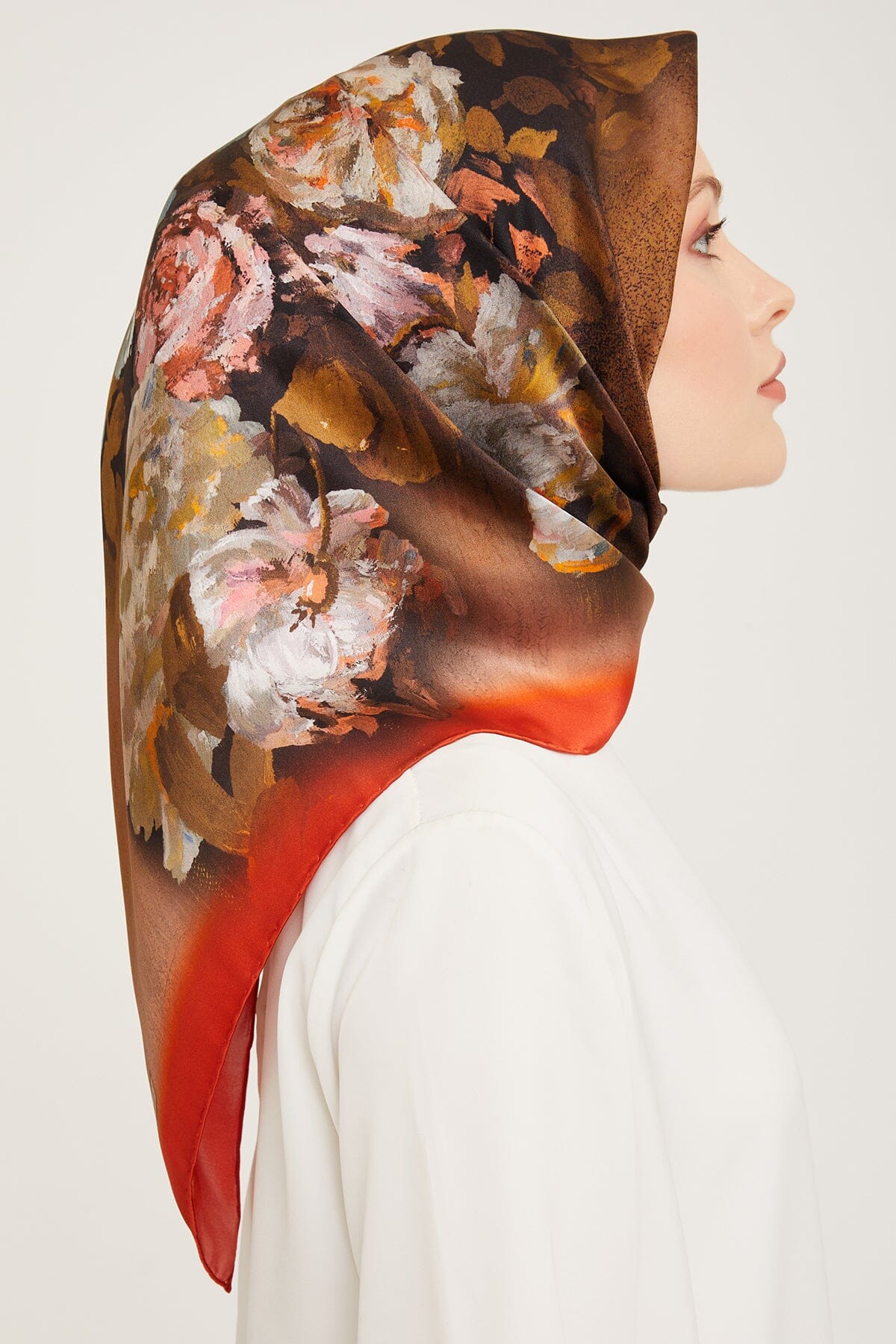 Armine Kemboja Floral Silk Scarf #53 Silk Hijabs,Armine Armine 