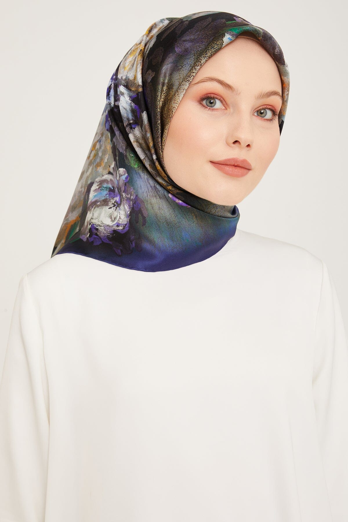 Armine Kemboja Floral Silk Scarf #8 Silk Hijabs,Armine Armine 