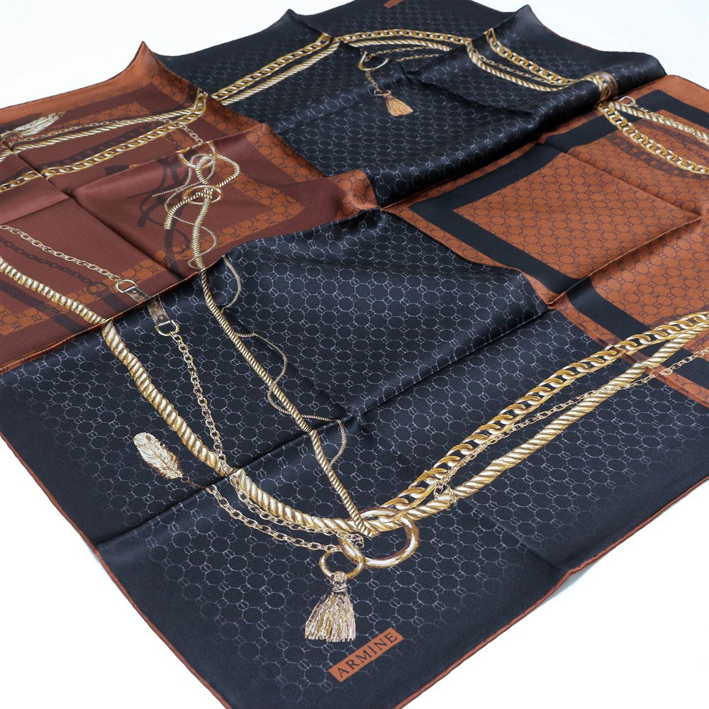 Armine Marine Turkish Silk Scarf No. 88 Silk Hijabs,Armine Armine 