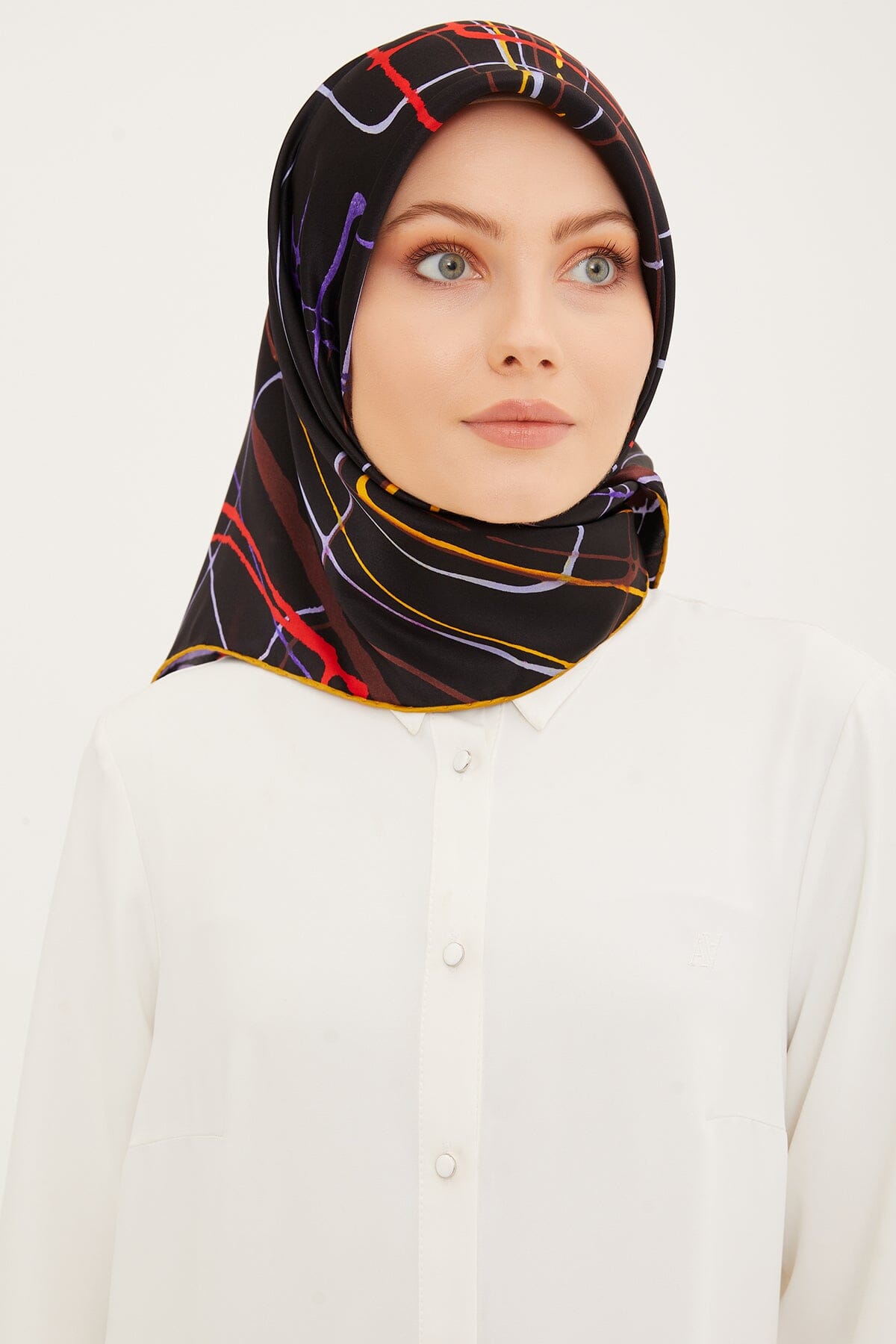 Armine Maya Abstract Silk Scarf #36 Silk Hijabs,Armine Armine 