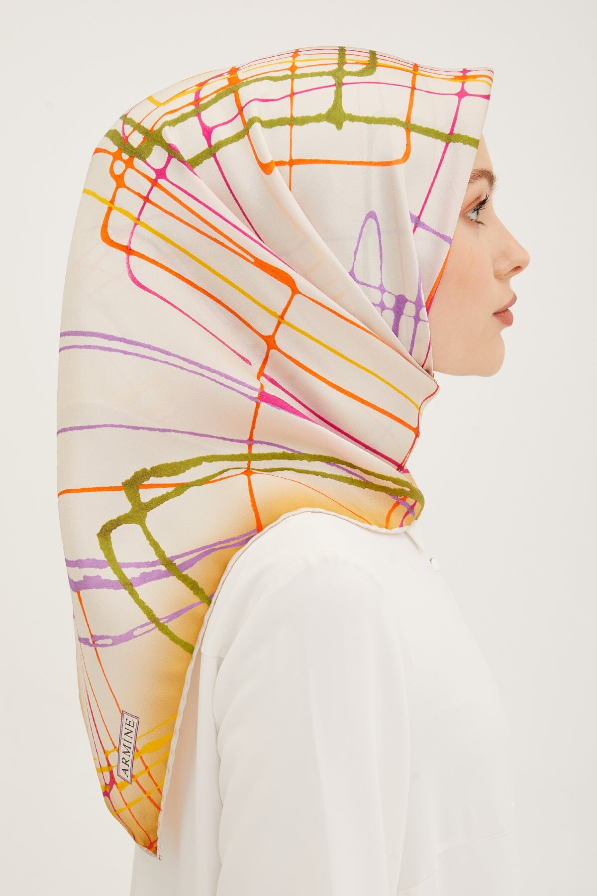 Armine Maya Abstract Silk Scarf #8 Silk Hijabs,Armine Armine 