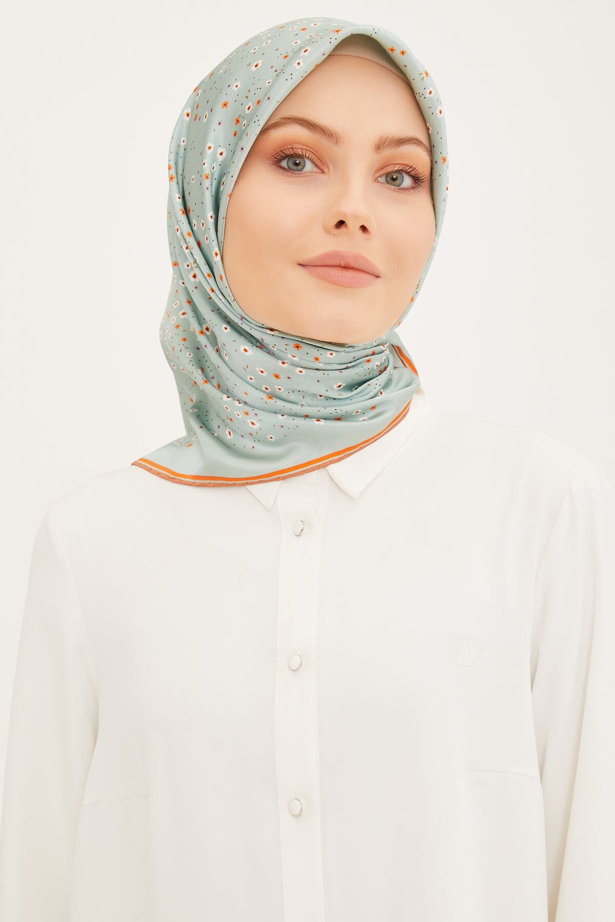 Armine Meadow Floral Silk Scarf #9 Silk Hijabs,Armine Armine 
