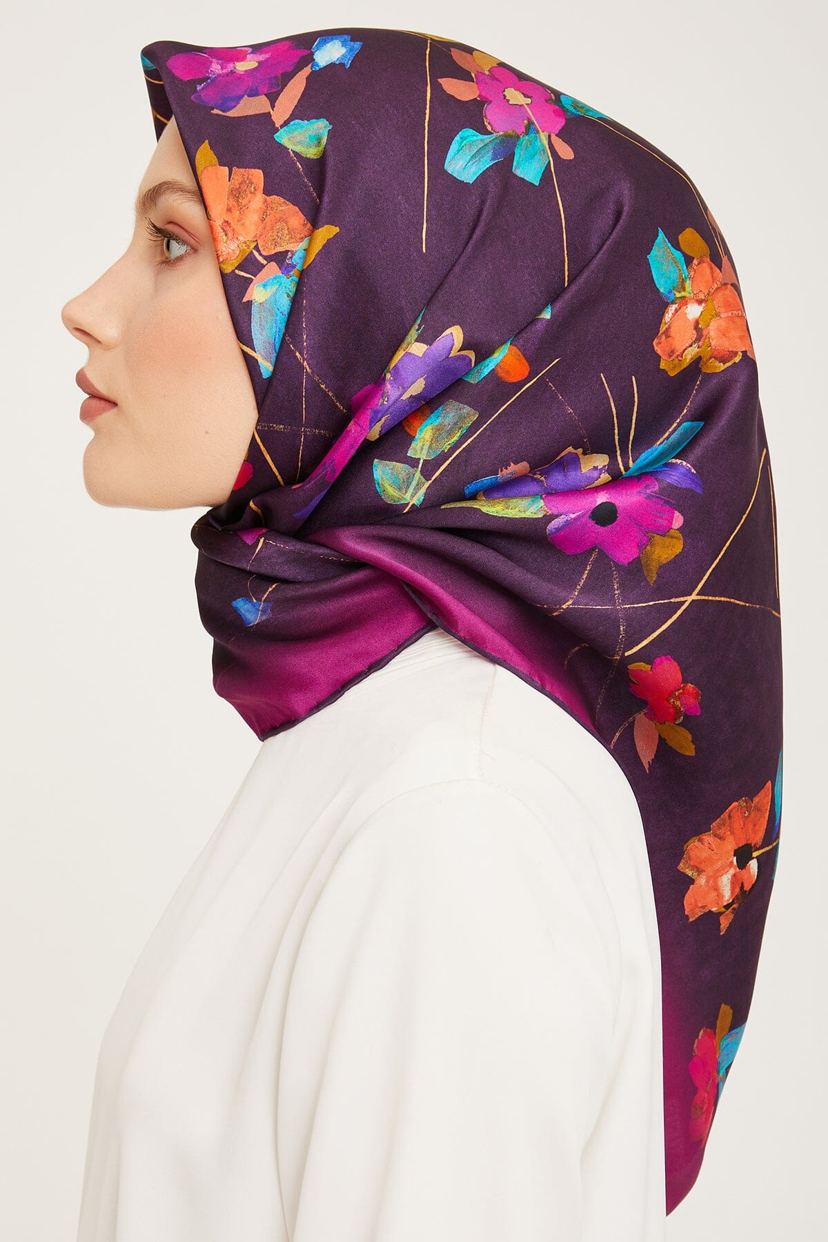 Armine Monica Floral Silk Scarf #1 Silk Hijabs,Armine Armine 